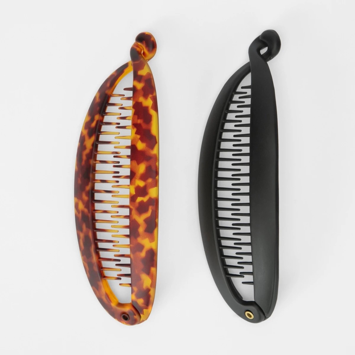 1 2 Pack Tort and Black OXX Haircare Banana Hair Clips, 1 of 6