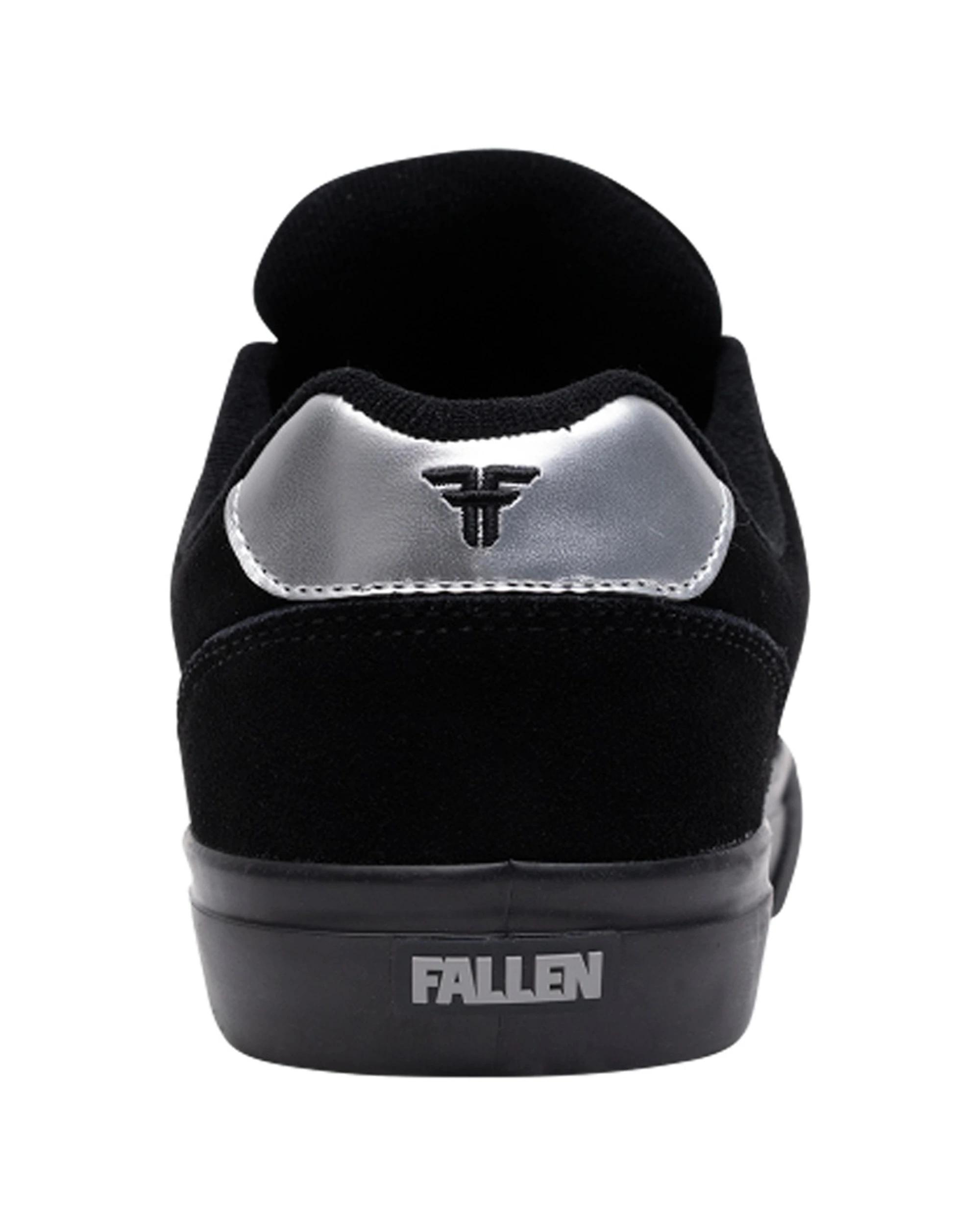 4 Fallen Footwear The Daytona Dalton Dern Vulcanized Skate Shoes Suede BLACK/SILVER, 4 of 6