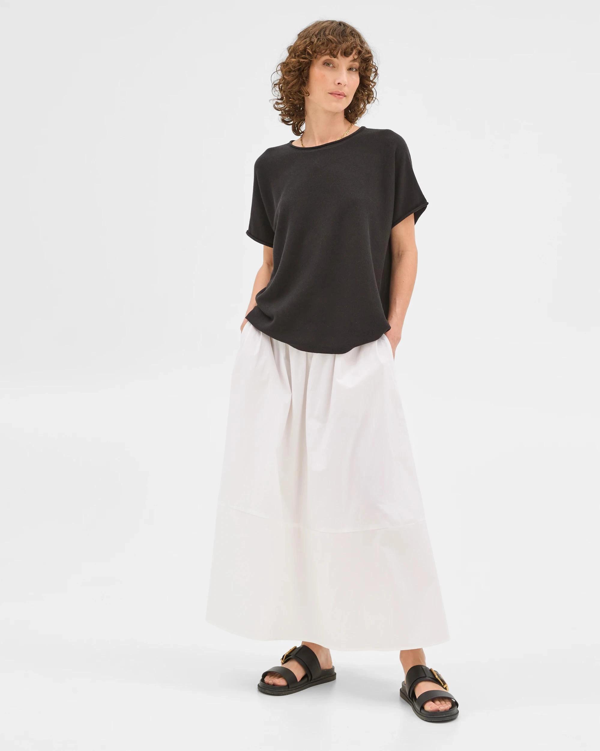 6 Target Australian Cotton Blend Rolled Knit T-Shirt BLACK, 6 of 6