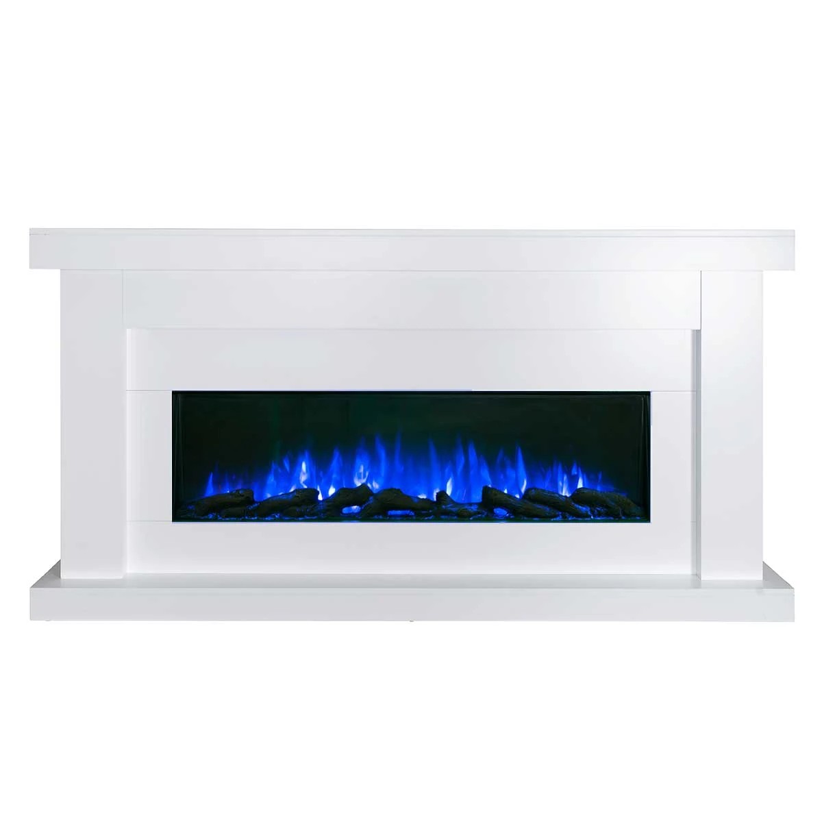 4 Moda Living Aristo 50 inch Electric Fireplace Heater with White Mantel Suite - White, 4 of 10