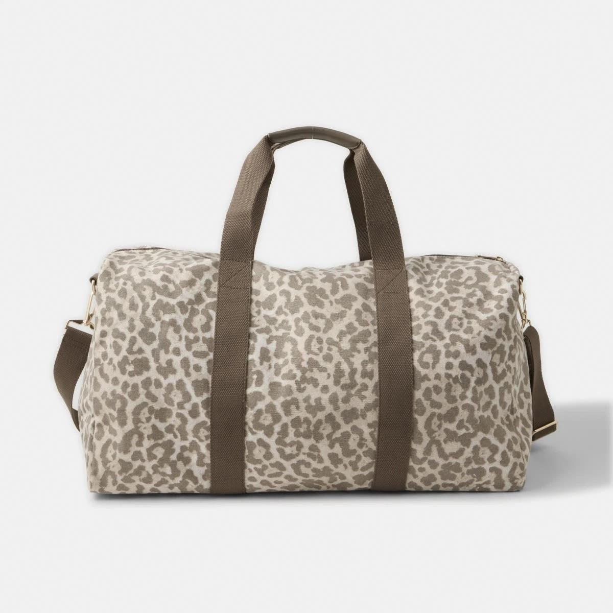 1 Canvas Weekender Bag Leopard, 1 of 6