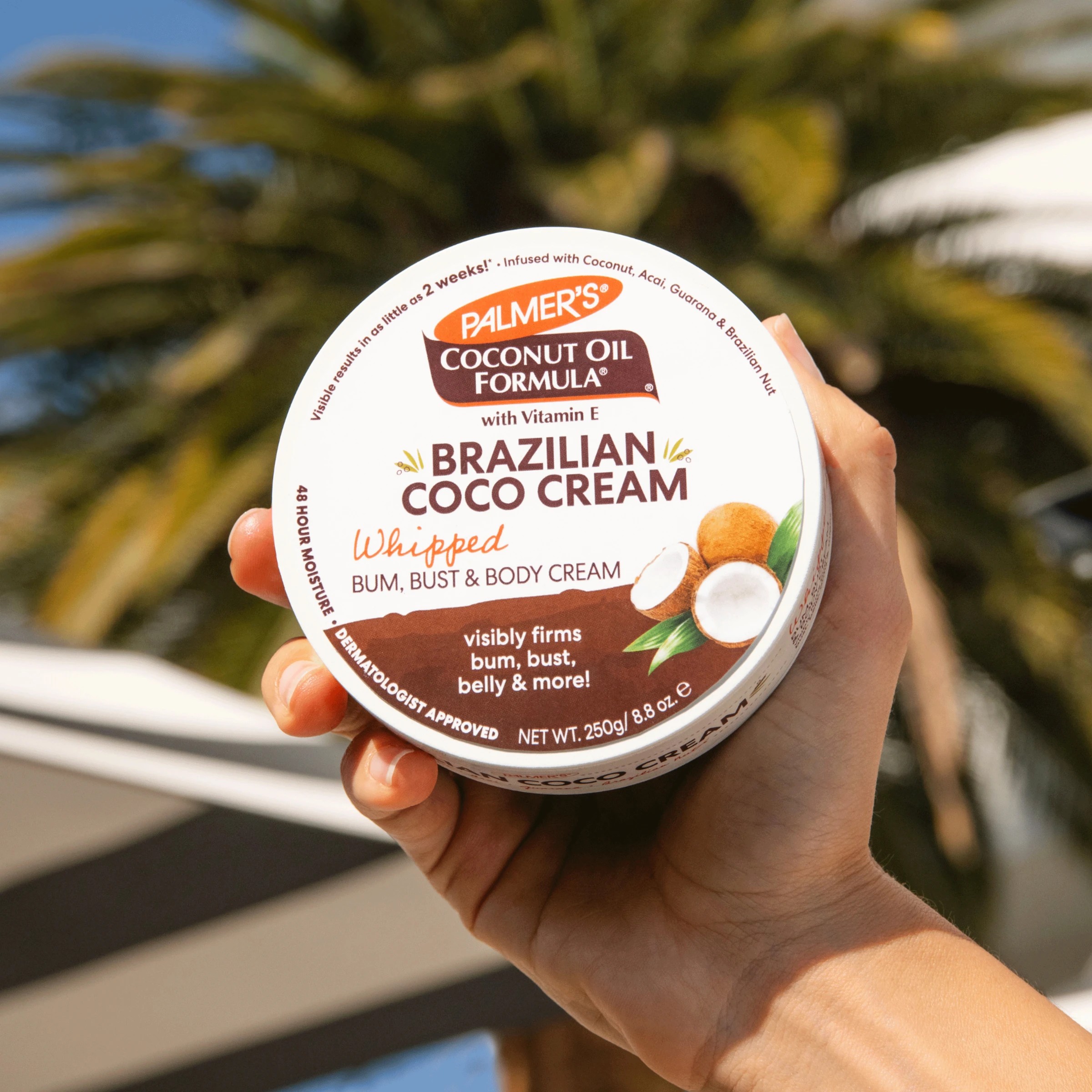 7 Palmers Coconut Oil Formula Brazilian Coco Whipped Bum, Bust and Body Cream 250g - Vitamin E, 7 of 9