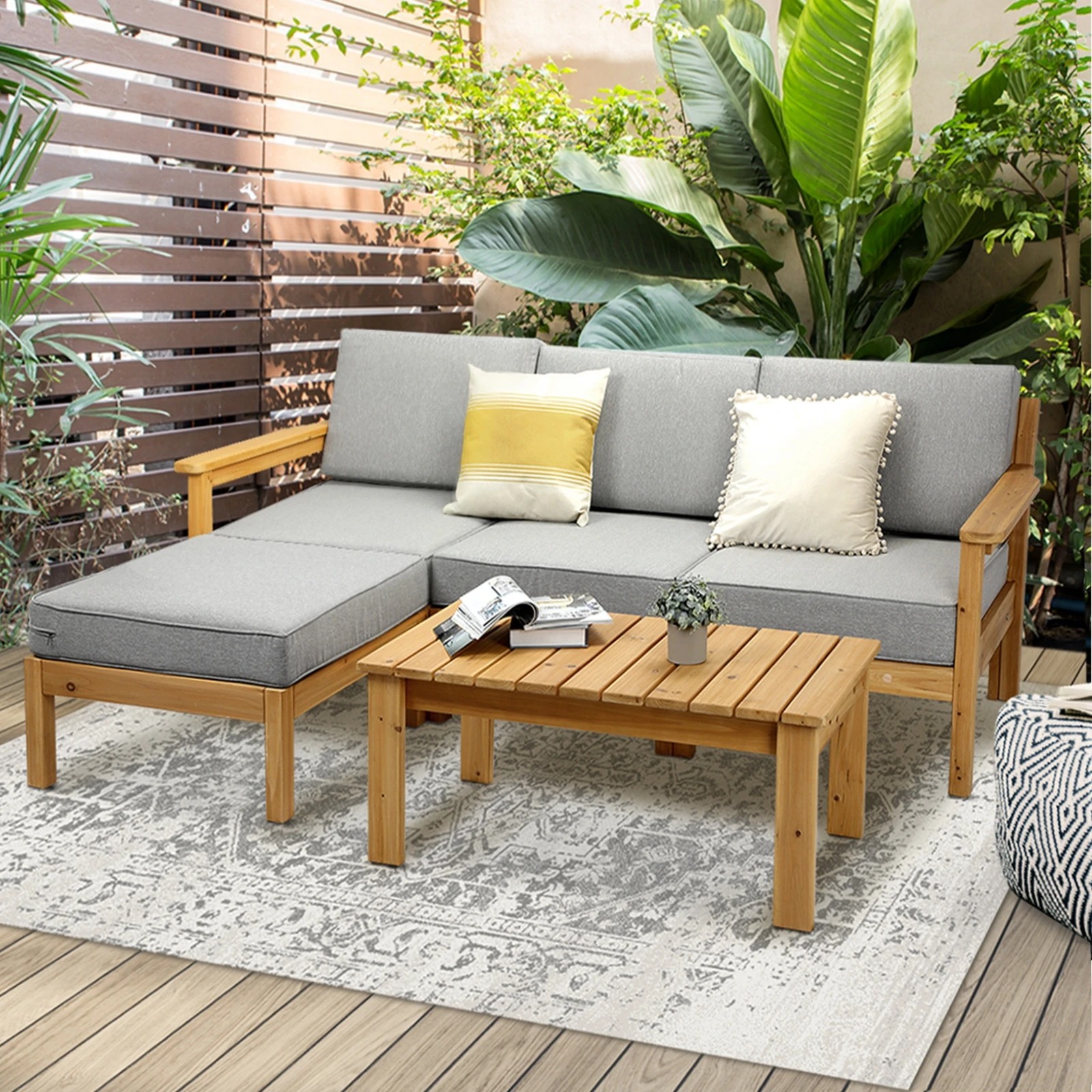9 Livsip 5 Piece Outdoor Lounge Sofa Set
 - Grey, 9 of 9