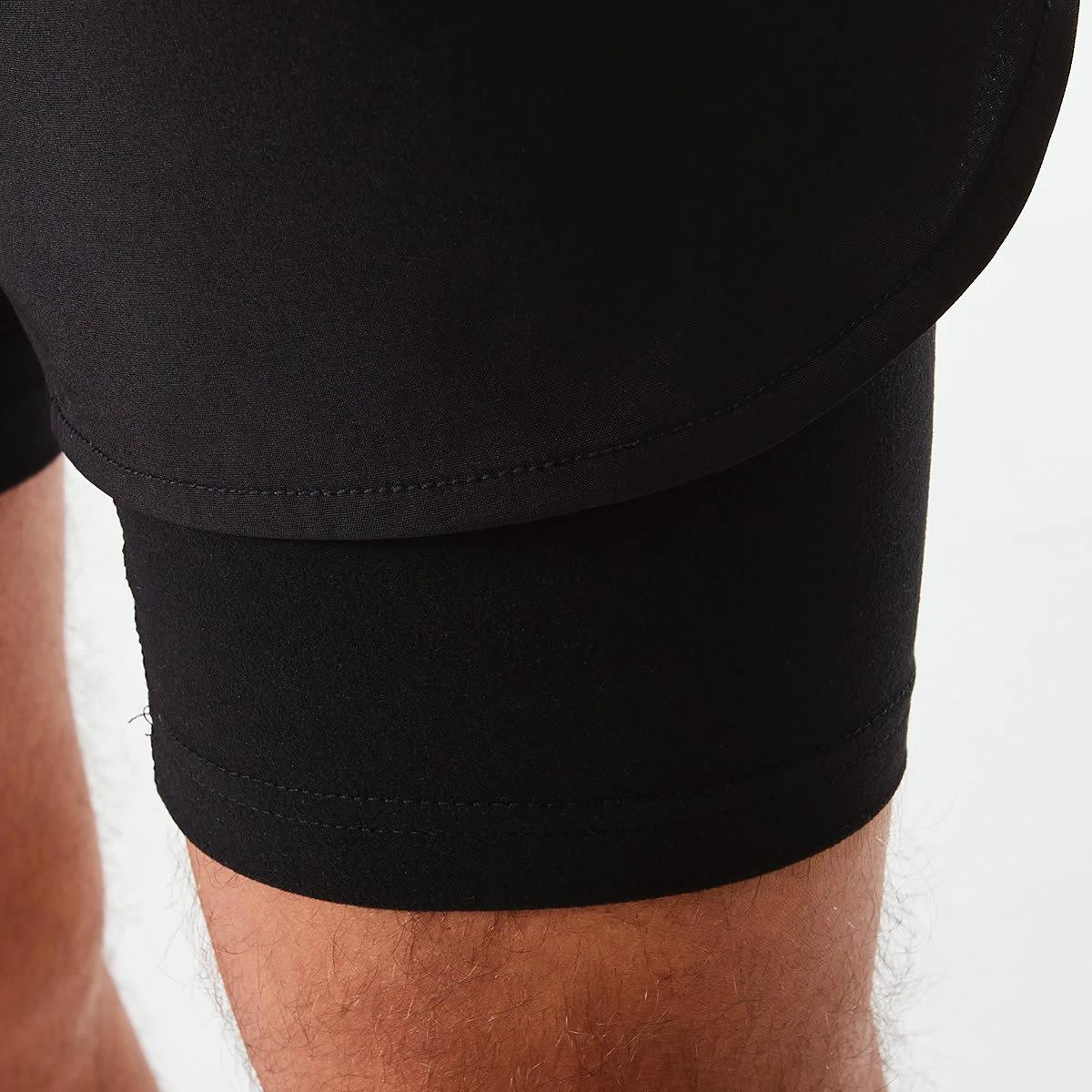 5 Active Mens Dual Layer Shorts BLACK, 5 of 7