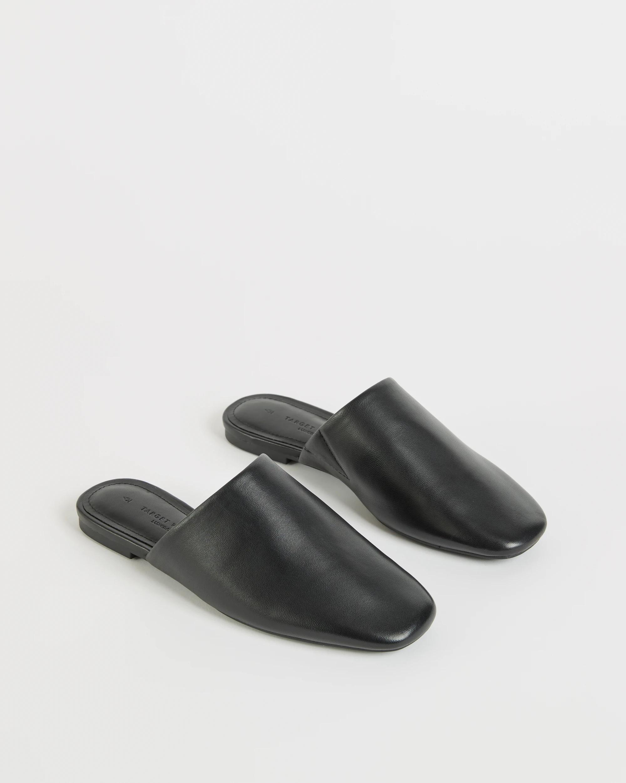 2 Target Woman Genuine Leather Mule Flats - Tara BLACK PATENT, 2 of 3