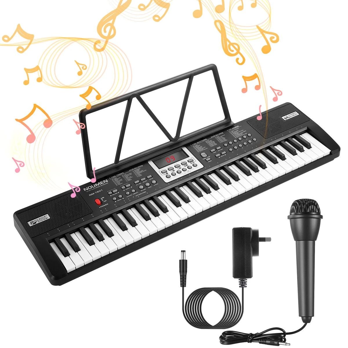 3 AUSWAY 61 Key Digital Piano Keyboard Standard Electronic Music Instrument, 3 of 5