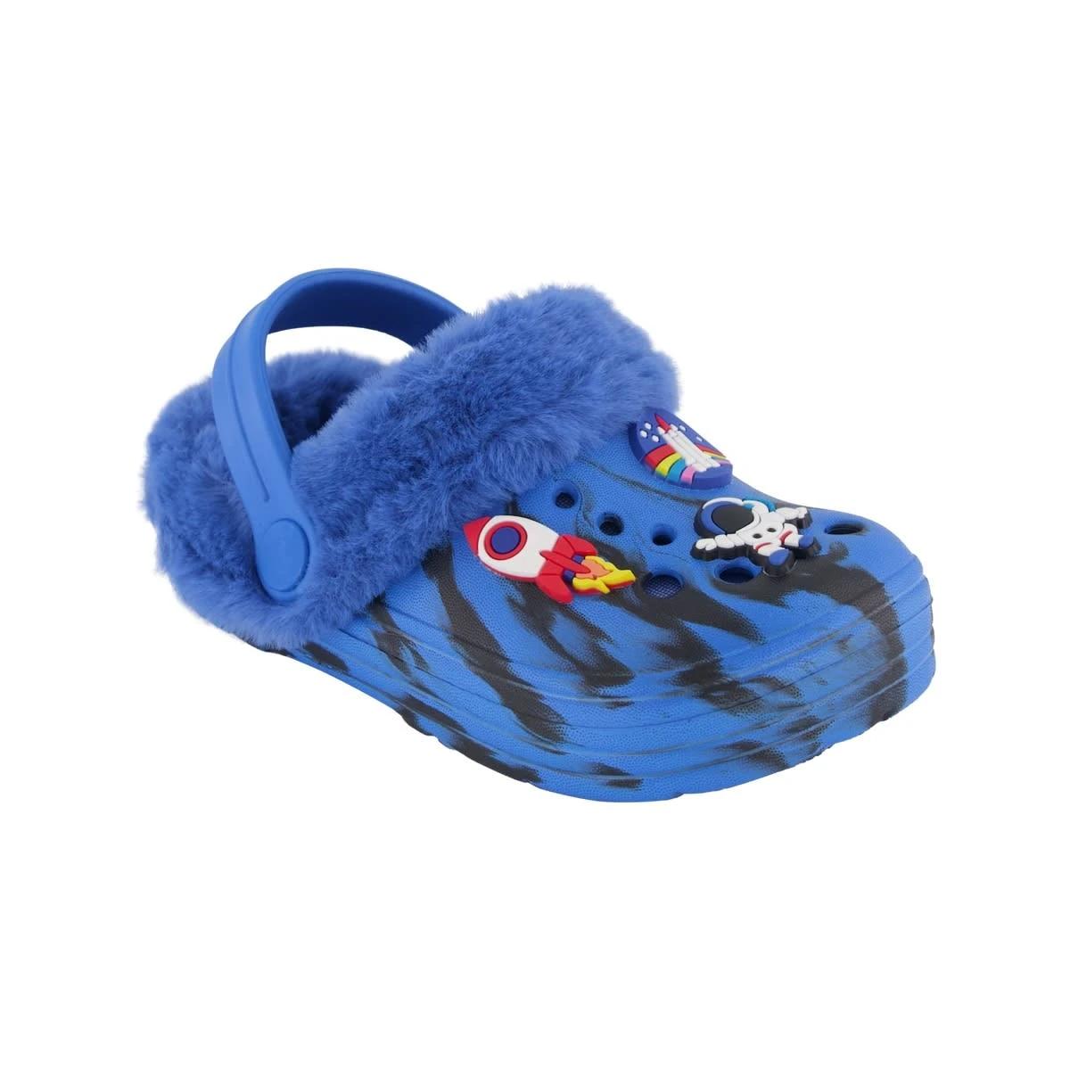 1 Junior Faux Fur Lined Clogs Marbleblue, 1 of 4