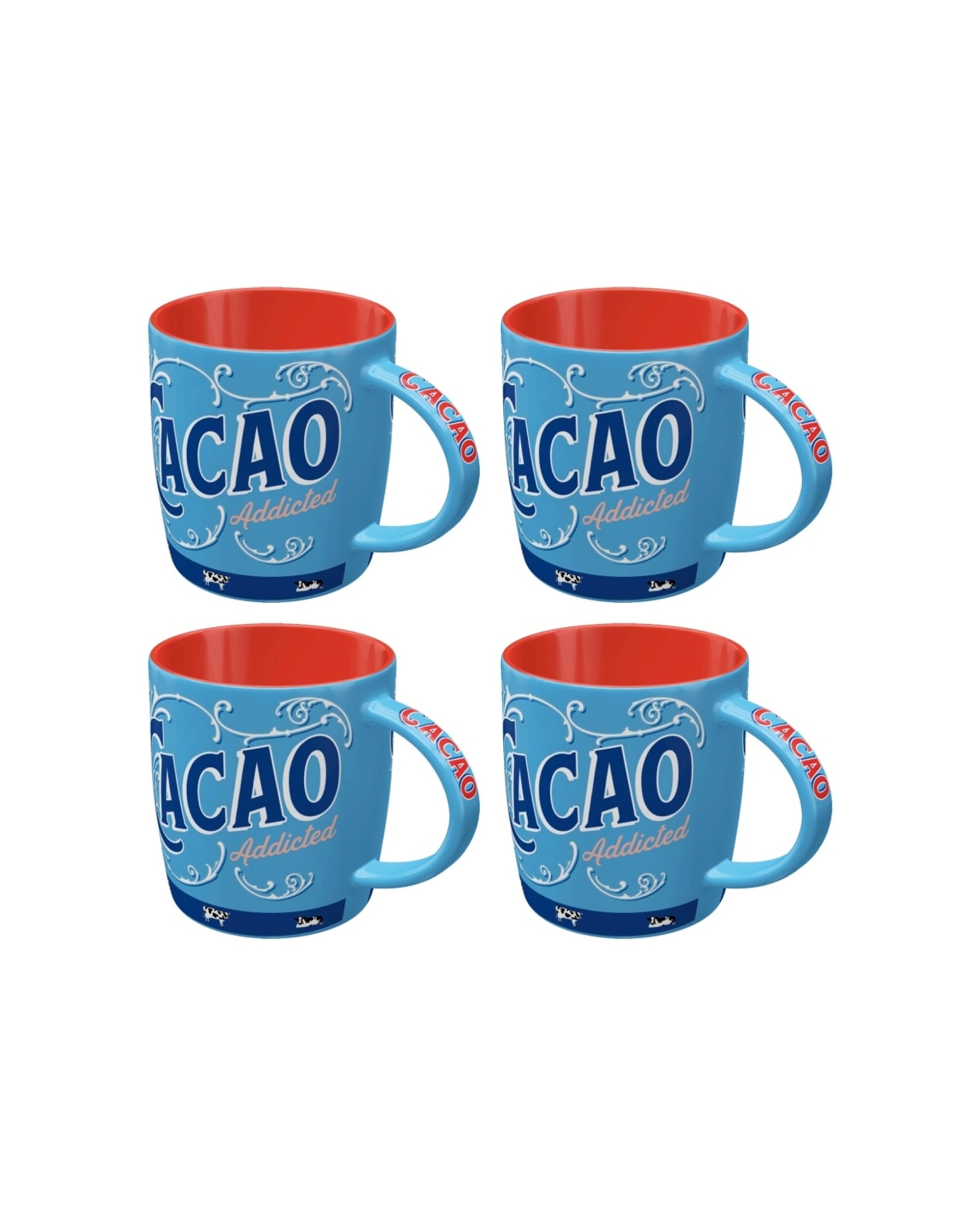 1 Nostalgic-Art 4PK Ceramic Mug 330ml Retro Design - Cacao Addicted - Blue, 1 of 4