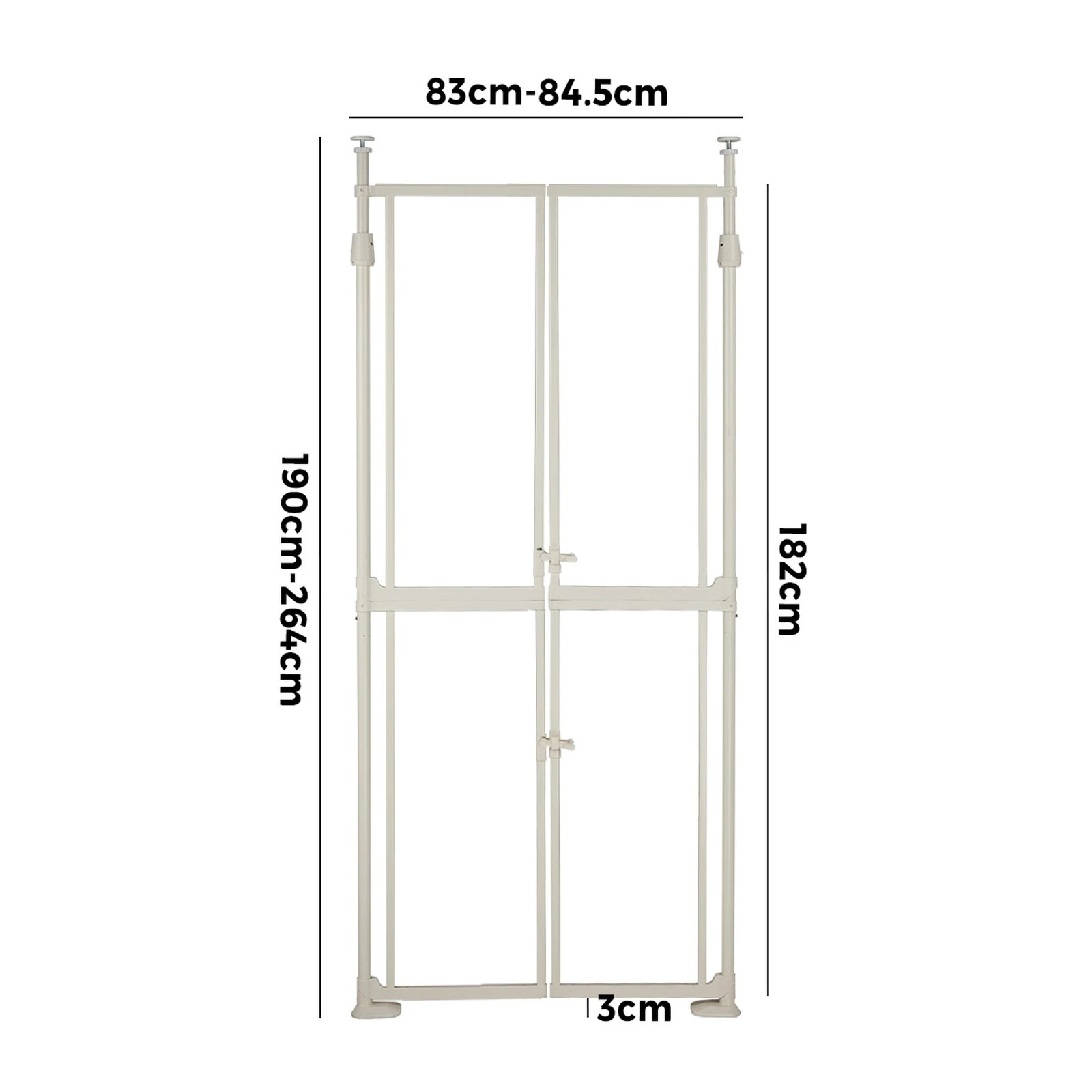 6 Alopet 190-264cm Extra Tall Cat Gate Retractable Safety Gate Pet Dog Invisible - White, 6 of 6
