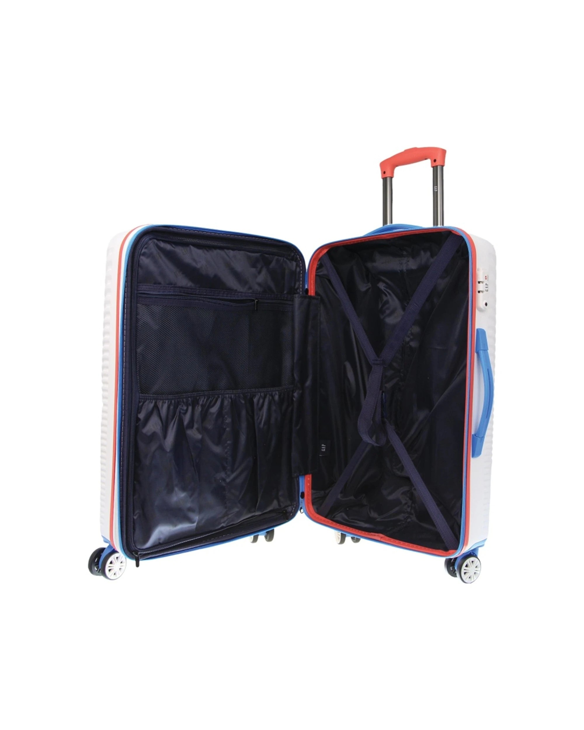 2 GAP Stripe Travel Hard-Shell Suitcase Medium Luggage 67x46cm - White, 2 of 6