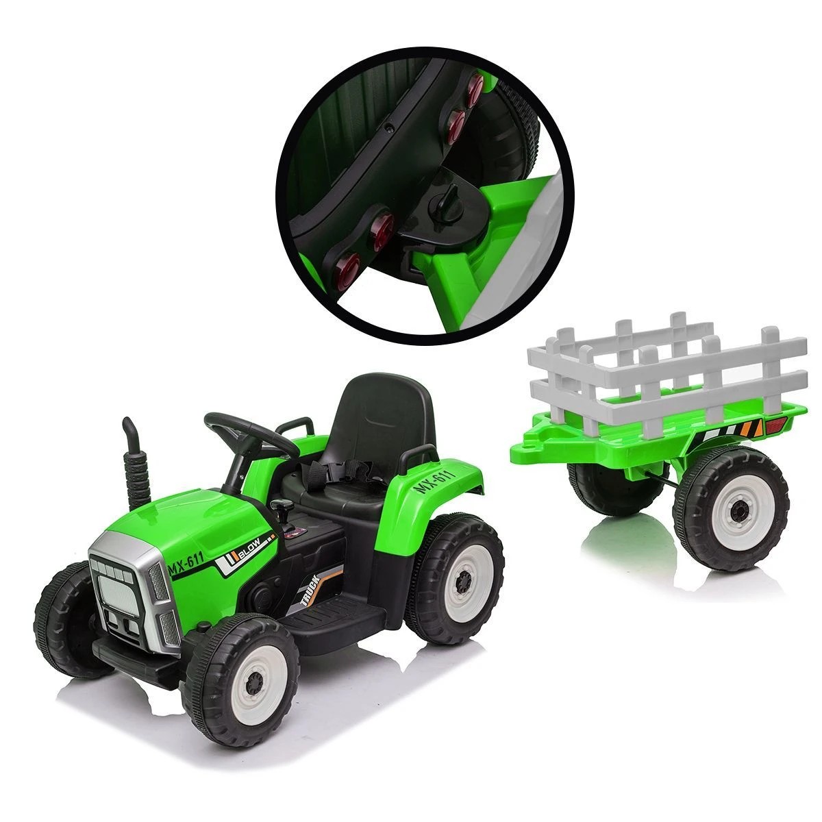 6 AUSWAY Kids Farm Tractor Electric Ride On Toys, 6 of 8