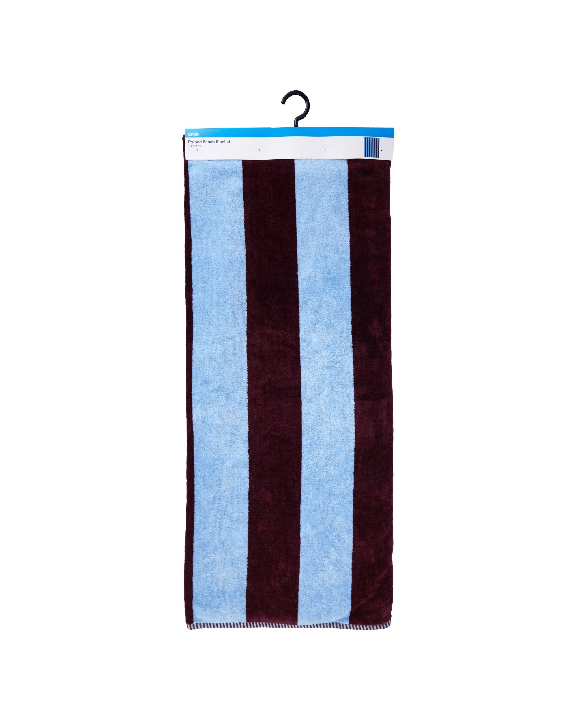 6 Cotton Striped Beach Blanket - Blue, 6 of 6