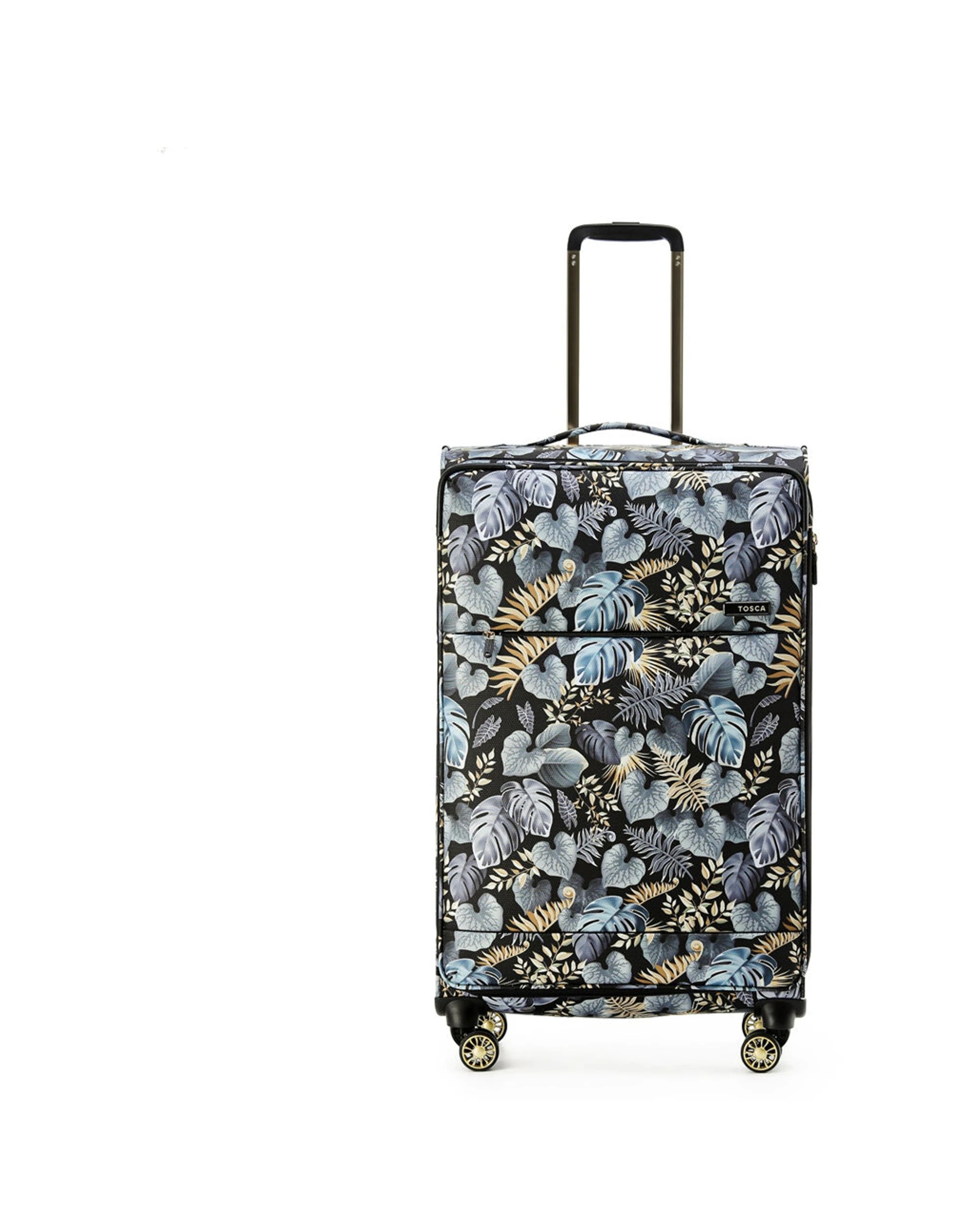 2 Tosca 3Pc Golden Palm Luggage Suitcase Trolley Set - Pattern, 2 of 9