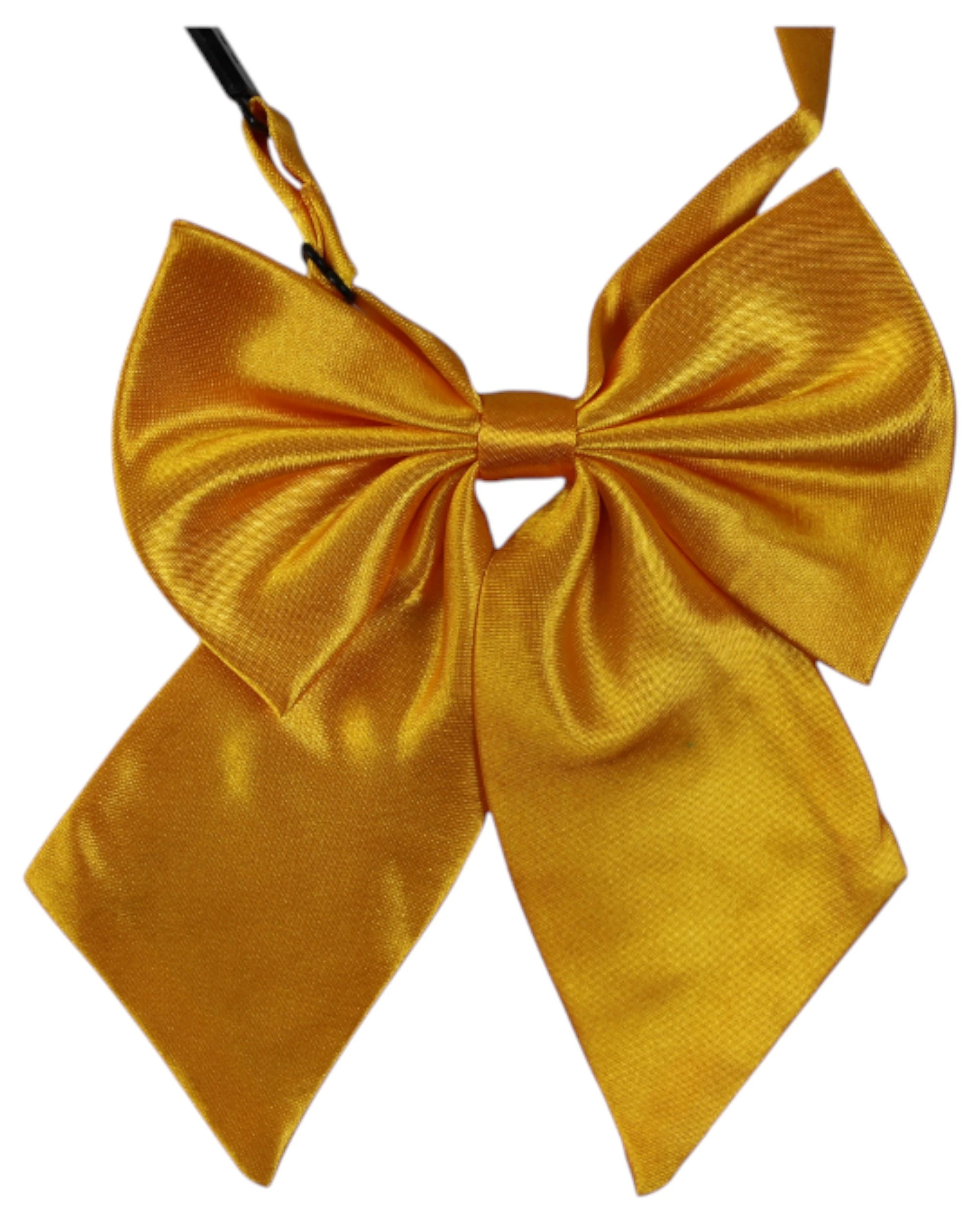 1 Zasel Womens Plain Shirt Collar Bow Tie - Yellow, 1 of 4