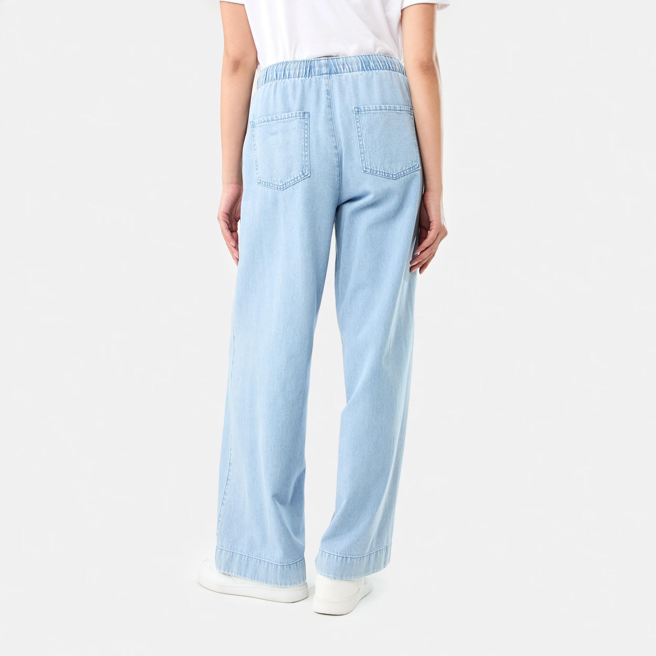 4 Comfort Wide Leg Jeans LIGHT DENIM WASH, 4 of 9