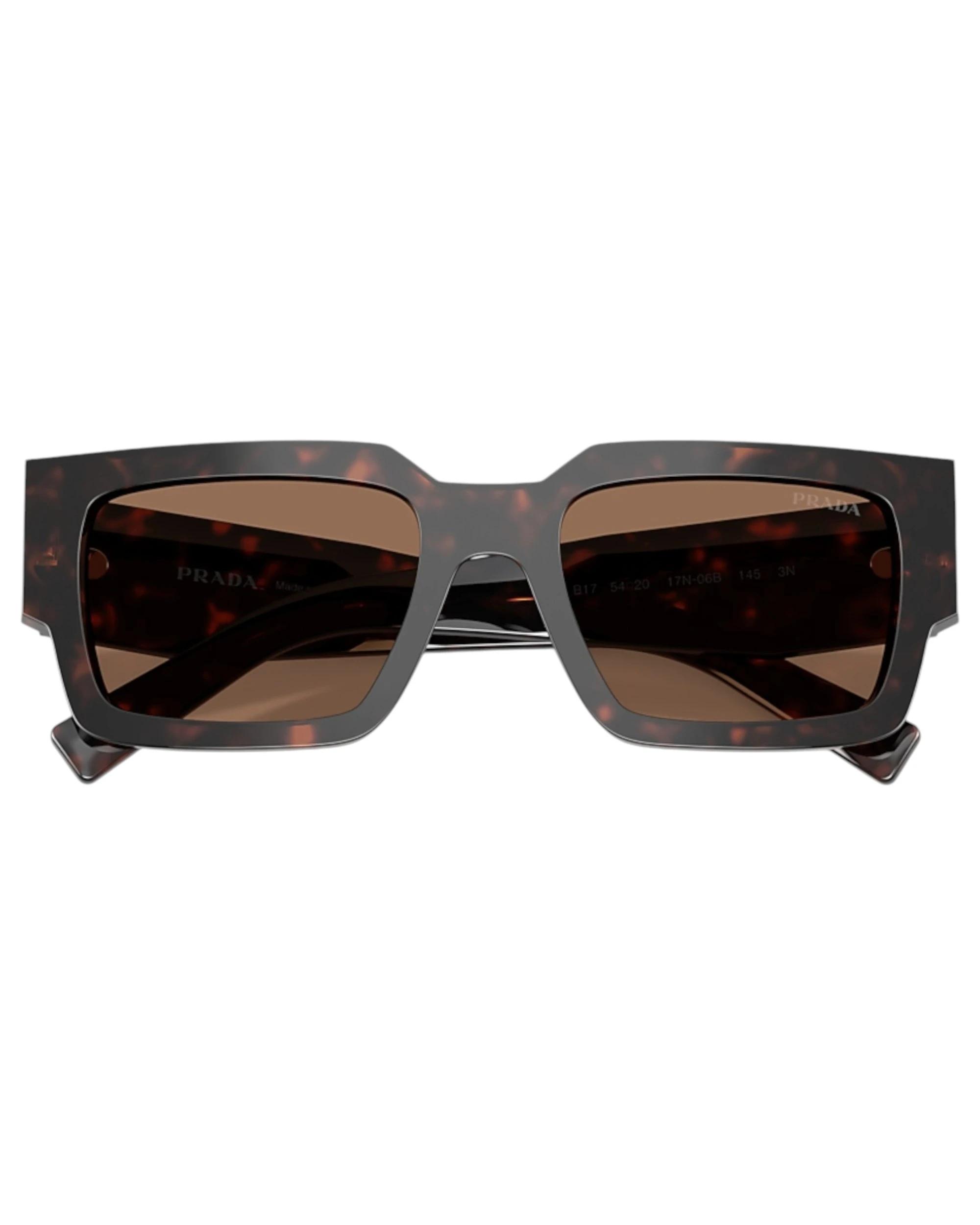 3 Prada Men PR B17S 17N06B Rectangle Dark Brown Sunglasses TORTOISE, 3 of 5