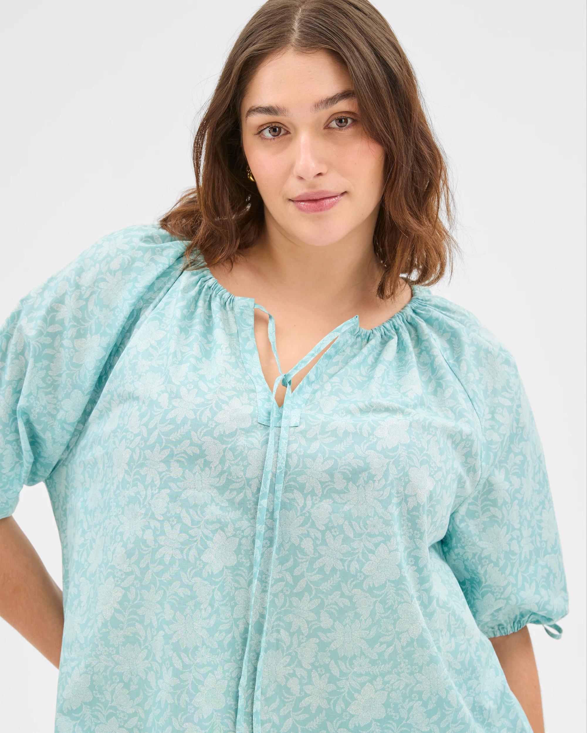 3 Target Plus Size Australian Cotton Puff Sleeve Blouse JACOBEAN FLORAL, 3 of 6