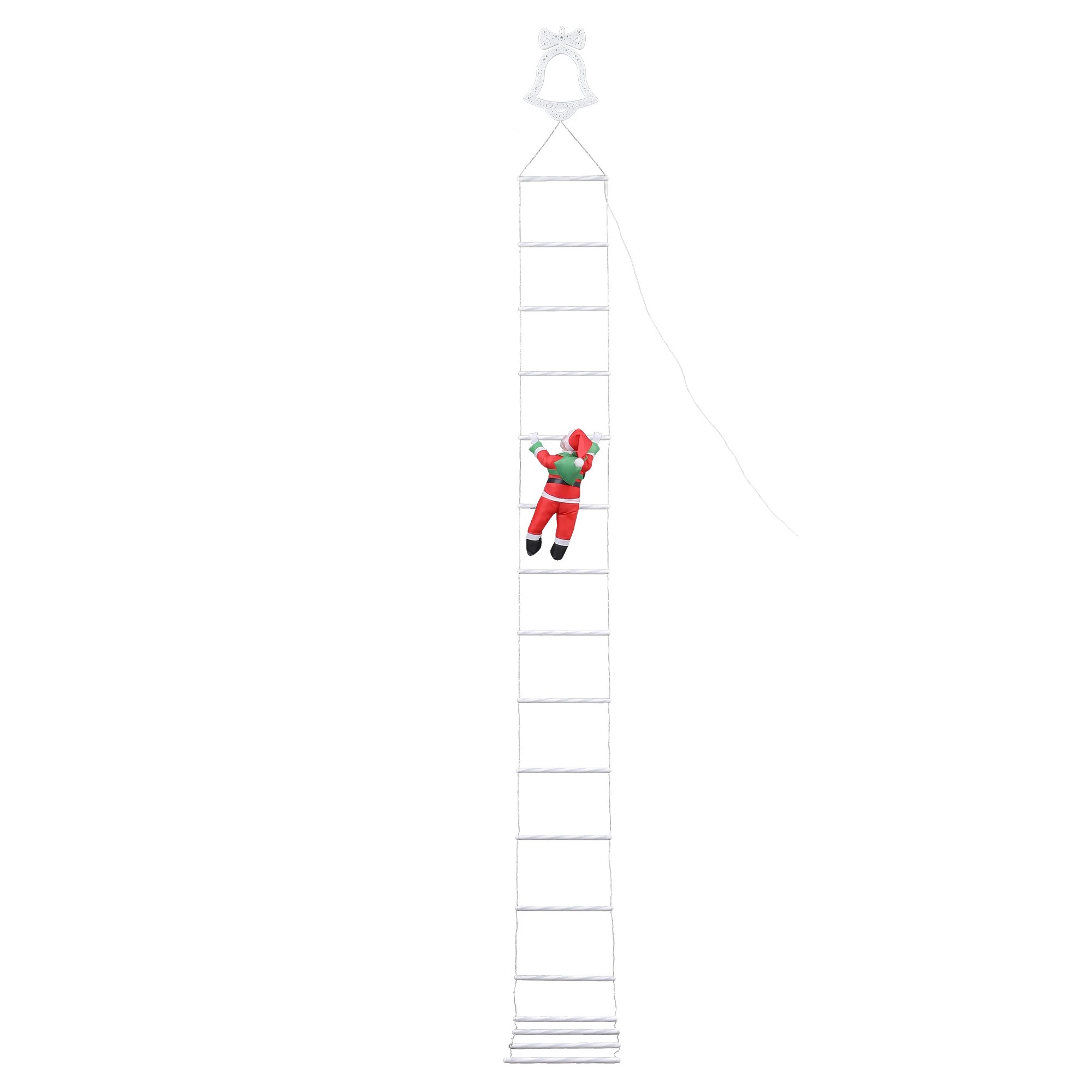 3 Jingle Jollys 3.5M Christmas Lights 300 LED Ladder Light with Santa Claus Decor - Multi, 3 of 9