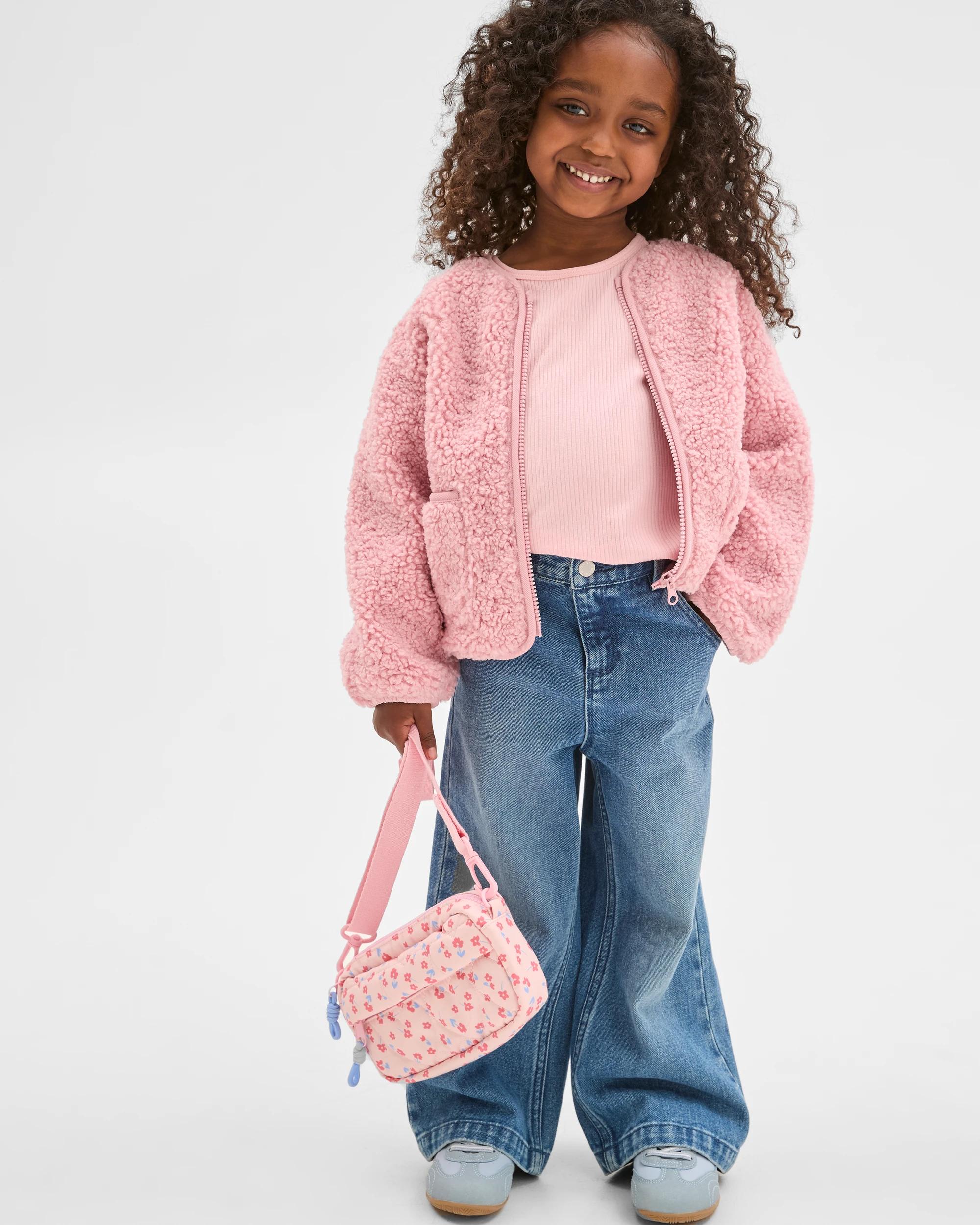 1 Target Kids Long Sleeve Teddy Jacket PINK, 1 of 7
