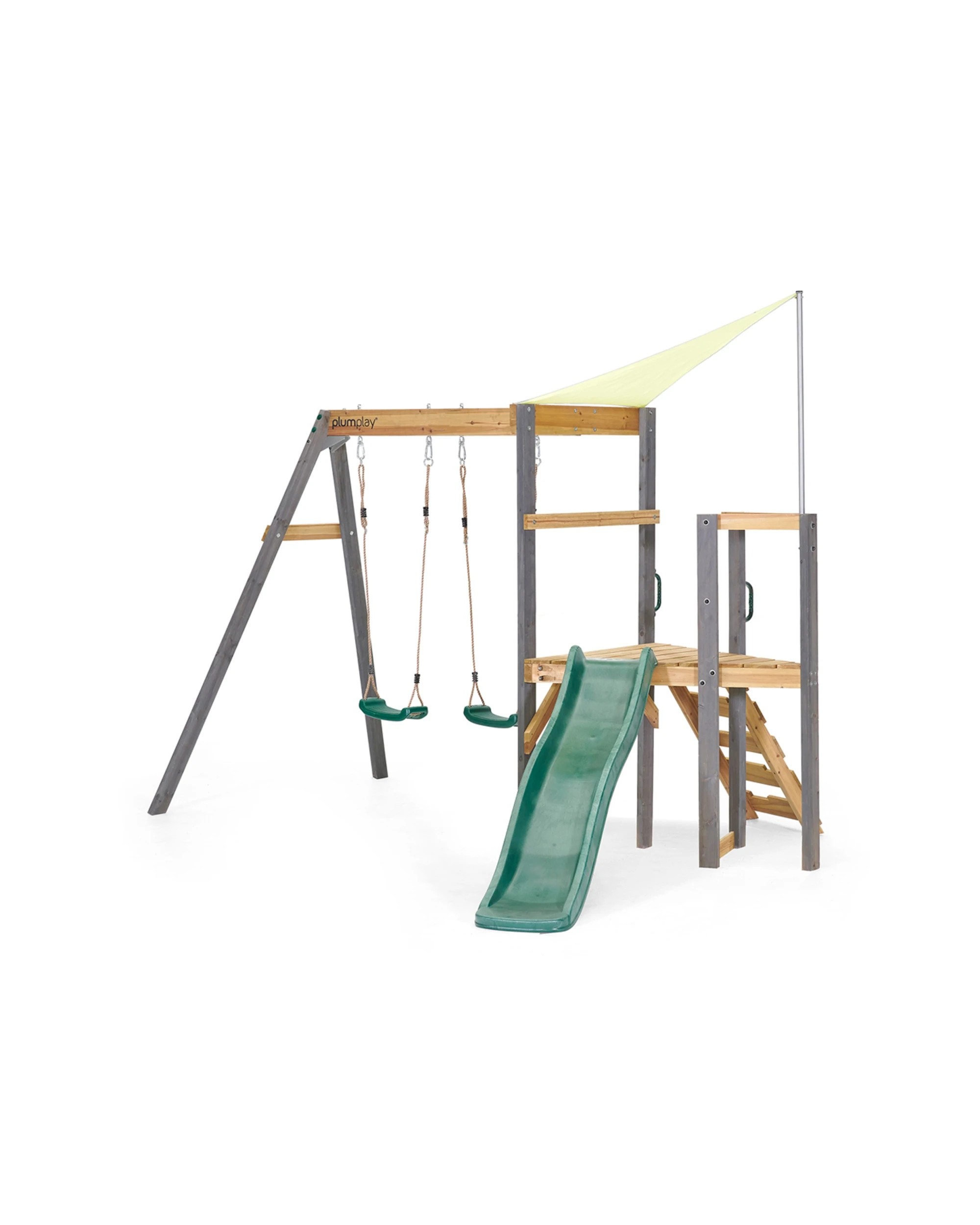 1 Plum Play Kids/Children Outdoor Wooden Climbing Frame Seats Slide Swing Sunshade Barbary, 1 of 3