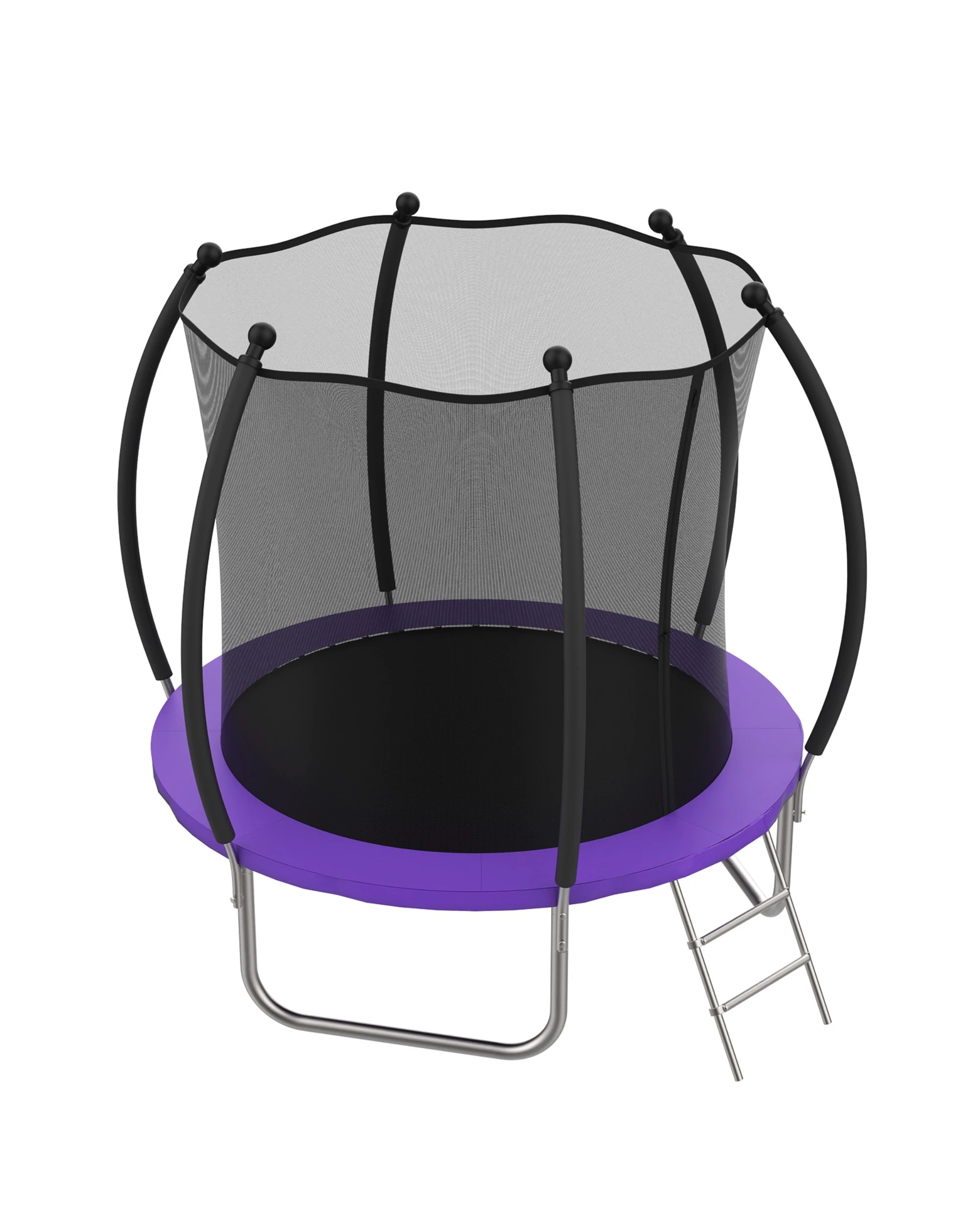 4 Advwin 8FT Outdoor Trampoline for Kids w/Ladder, Sprinkler & LED Lights, Max Limit 200 kg, 4 of 7