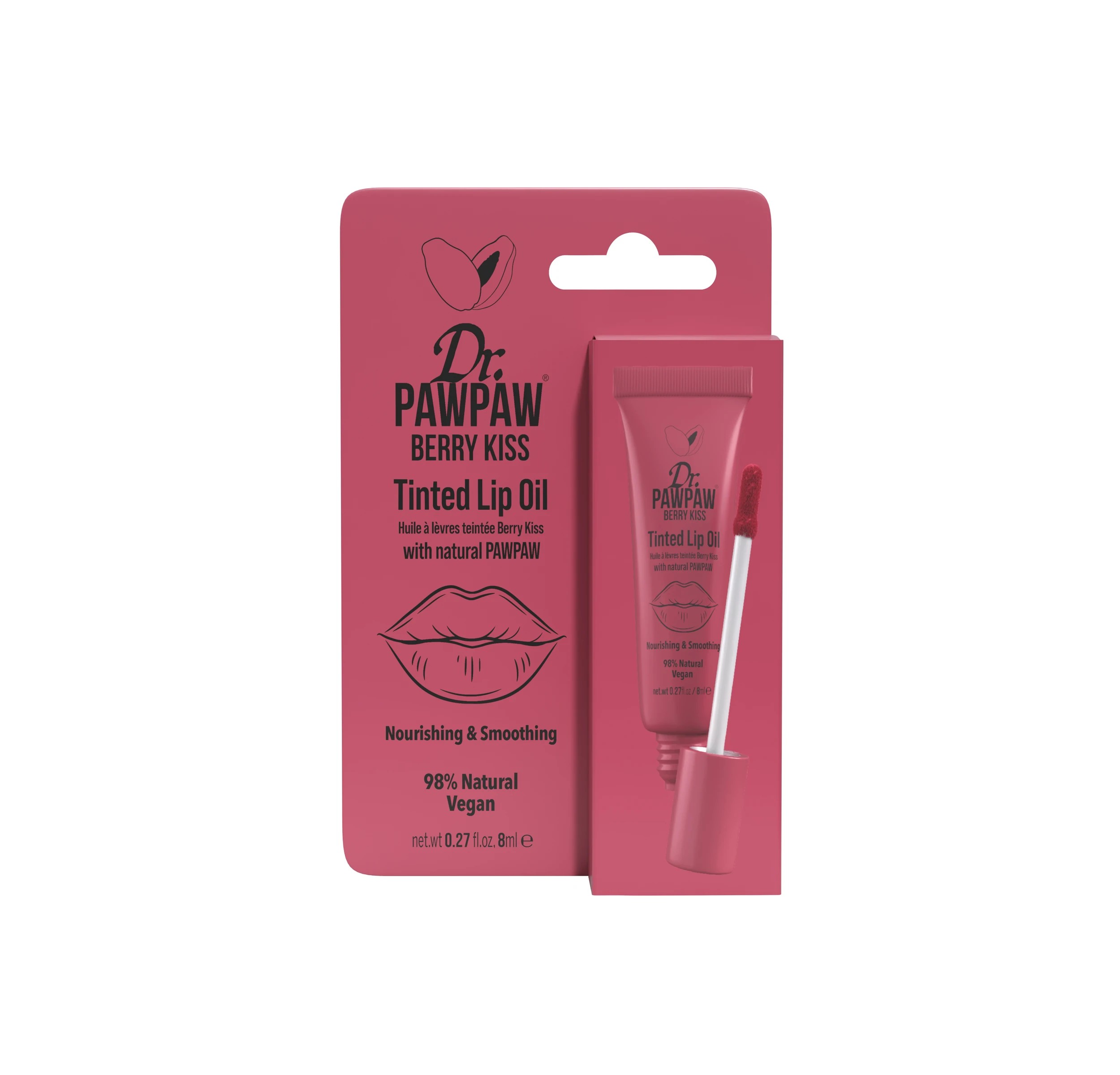 1 Dr. PAWPAW Tinted Lip Oil 8ml - Berry Kiss, 1 of 3