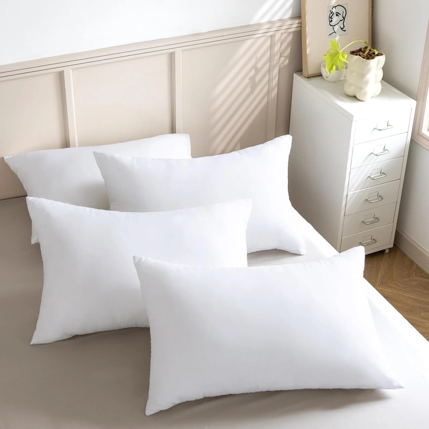 2 Gioia Casa 4-Pack Microfibre Pillows Soft Fluffy Breathable Standard Size, 2 of 6