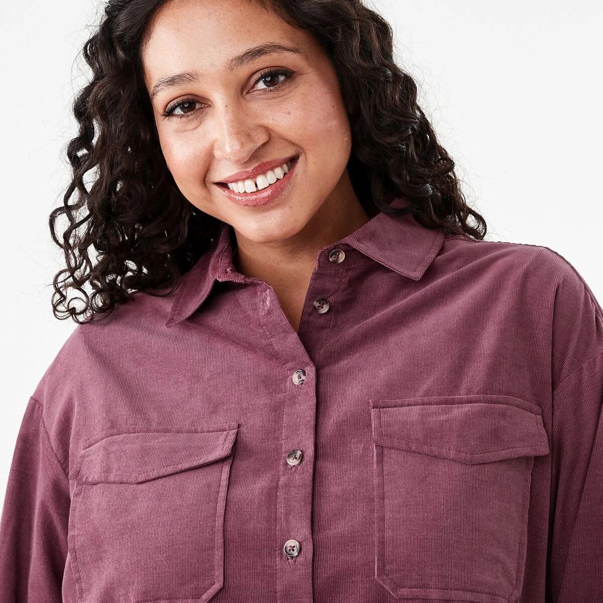 5 Long Sleeve Baby Corduroy Shirt Berry, 5 of 8