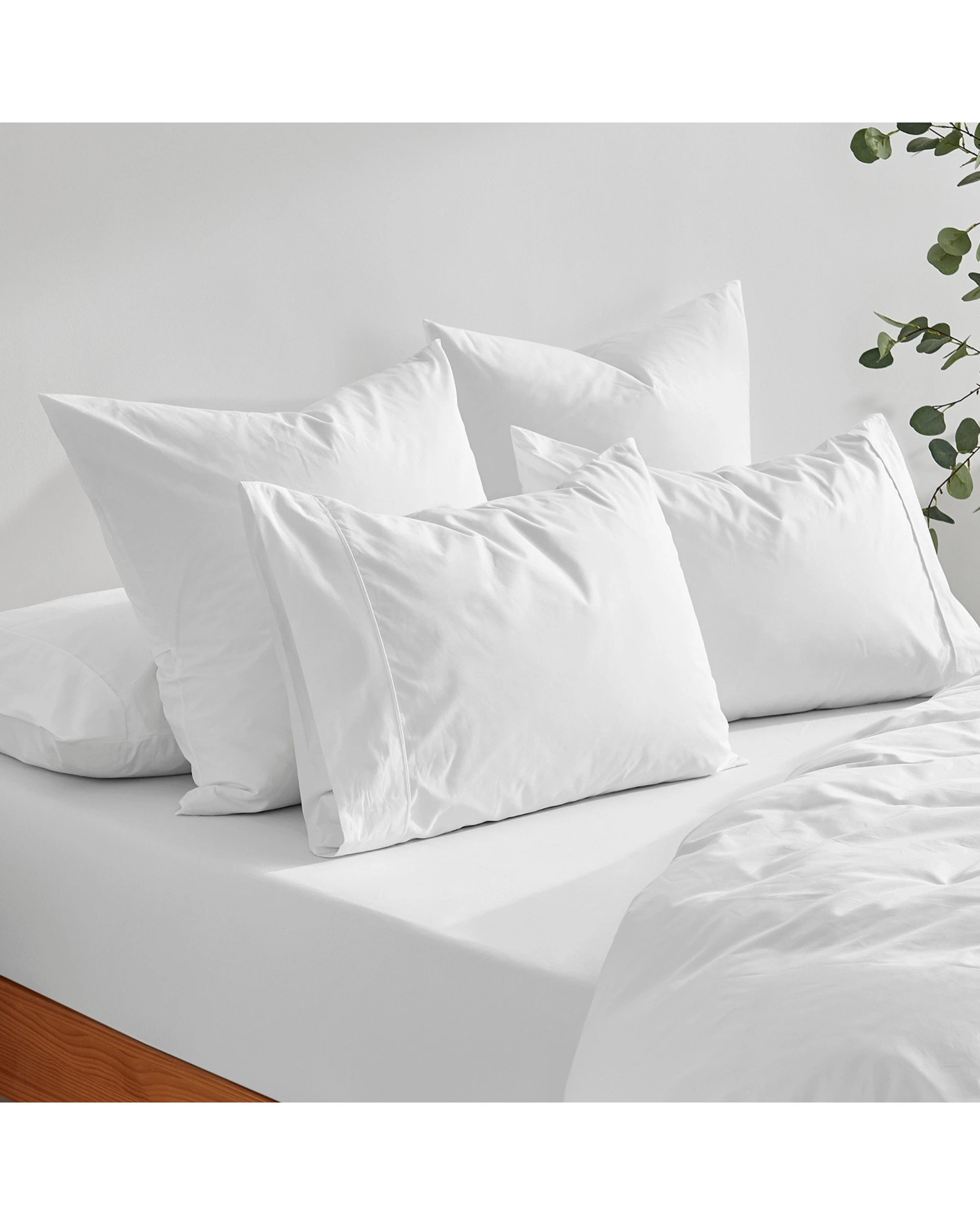 7 Dreamaker 300TC Cotton Percale King Pillowcase Twin Pack - White, 7 of 7