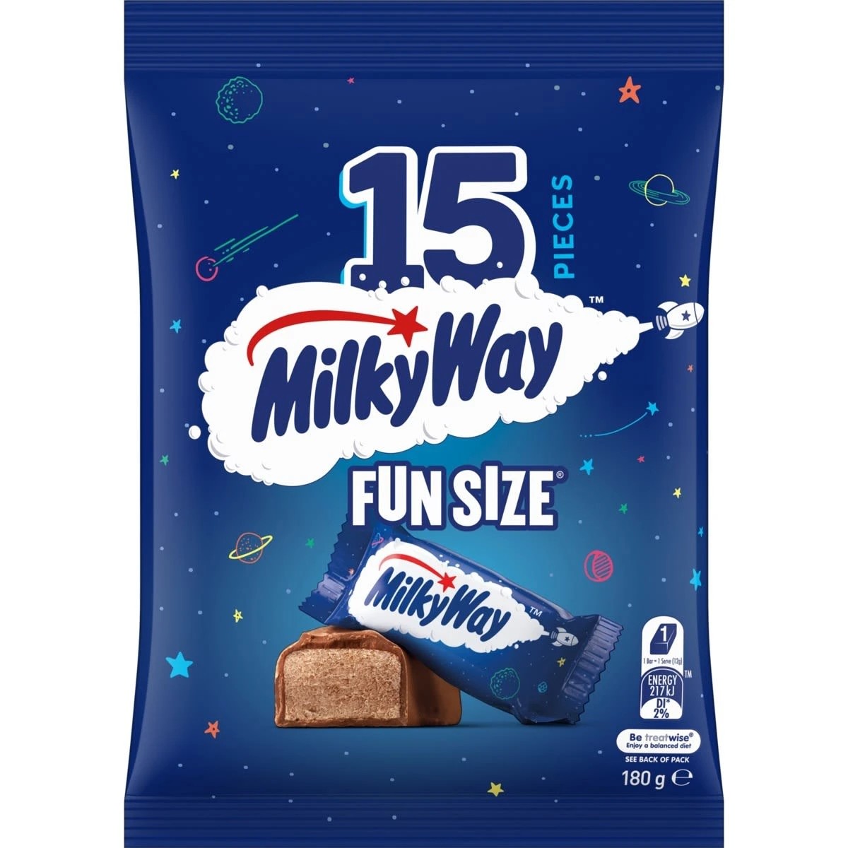 1 Milky Way 15 Piece Fun Size Chocolate Party Share Pack 180g, 1 of 5
