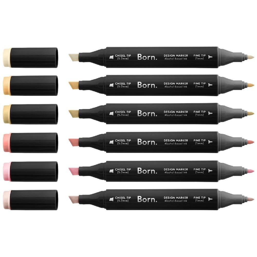 3 Born Professional Dual-Tip Artist Markers Portrait 6 Pack, 3 of 4