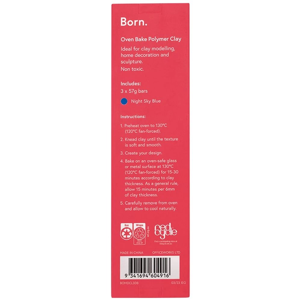 2 Born Oven Bake Polymer Clay Night Sky Blue 3 Pack, 2 of 4