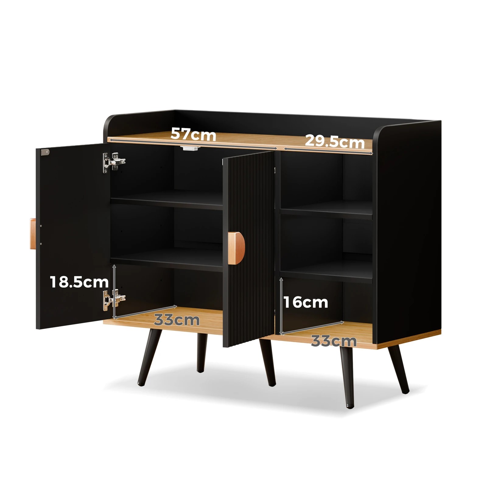 4 Alfordson Shoe Cabinet Organiser Storage Rack Drawer Shelf 18 Pairs - Black, 4 of 4