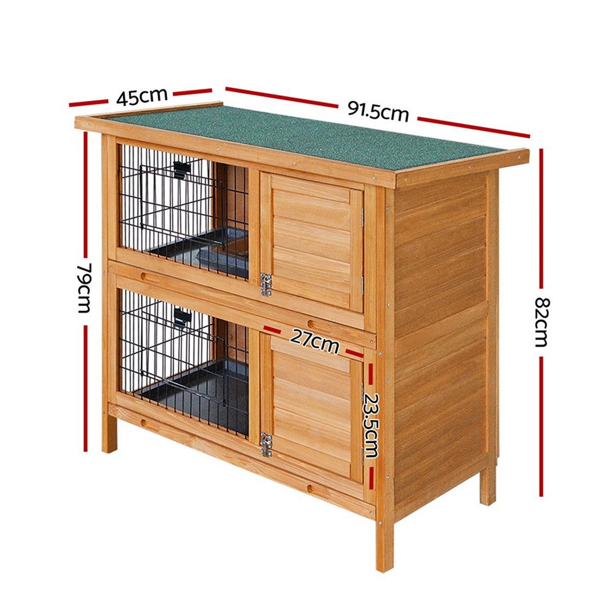 3 i.Pet Rabbit Hutch Chicken Coop Large Wooden House Run Cage - Brown, 3 of 9