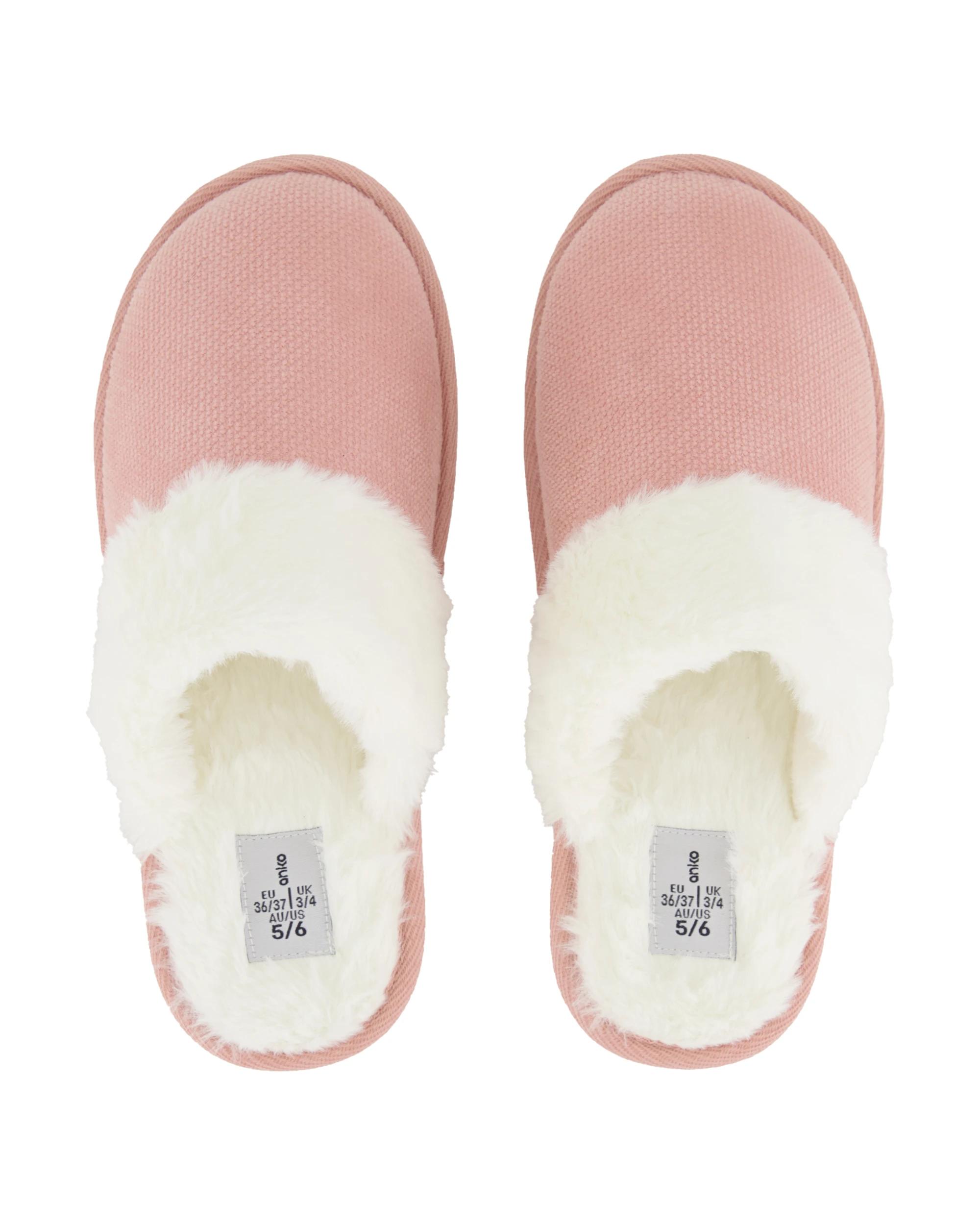 2 Corduroy Slipper Scuffs Dusty Pink, 2 of 3