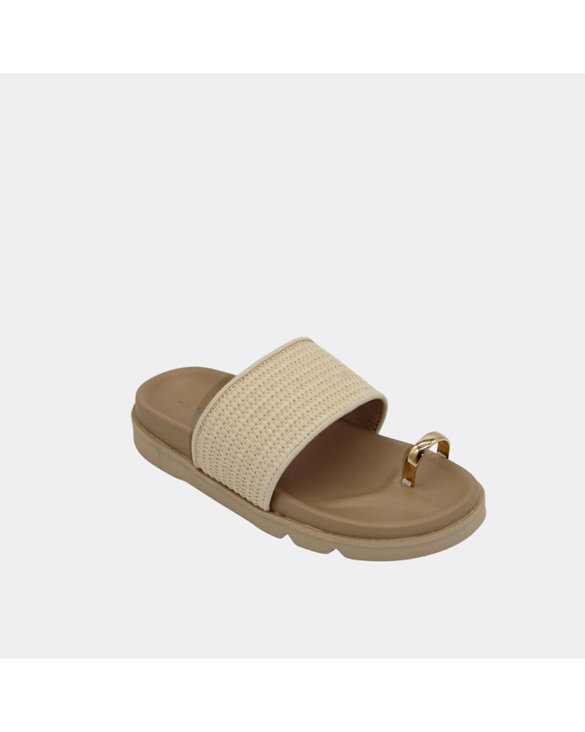 3 Human Shoes Murphy Women's Toe Ring Sandals Woven Raffia Padded Natural NATURAL, 3 of 6