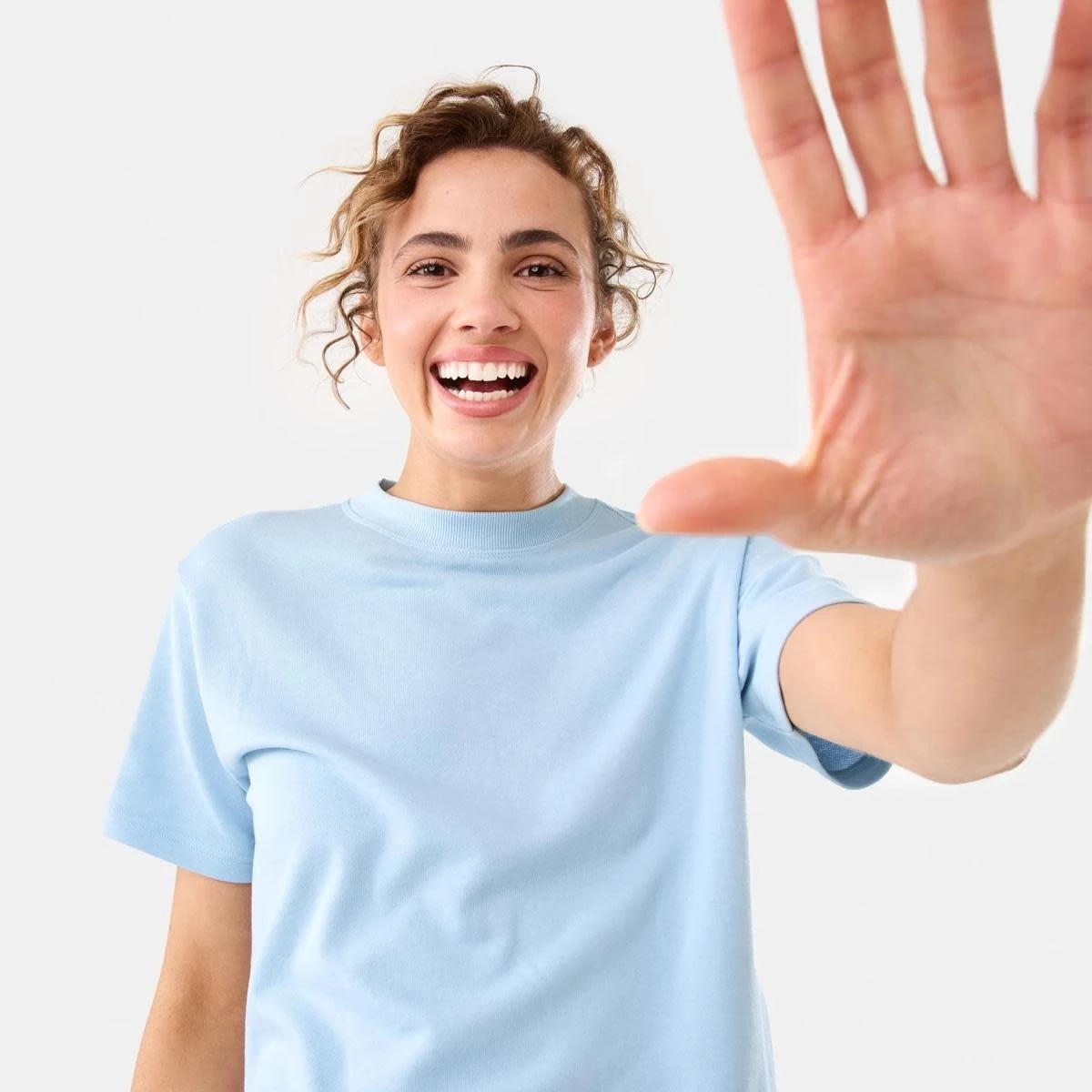 5 Active Womens Terry T-shirt Blu Spindl, 5 of 7