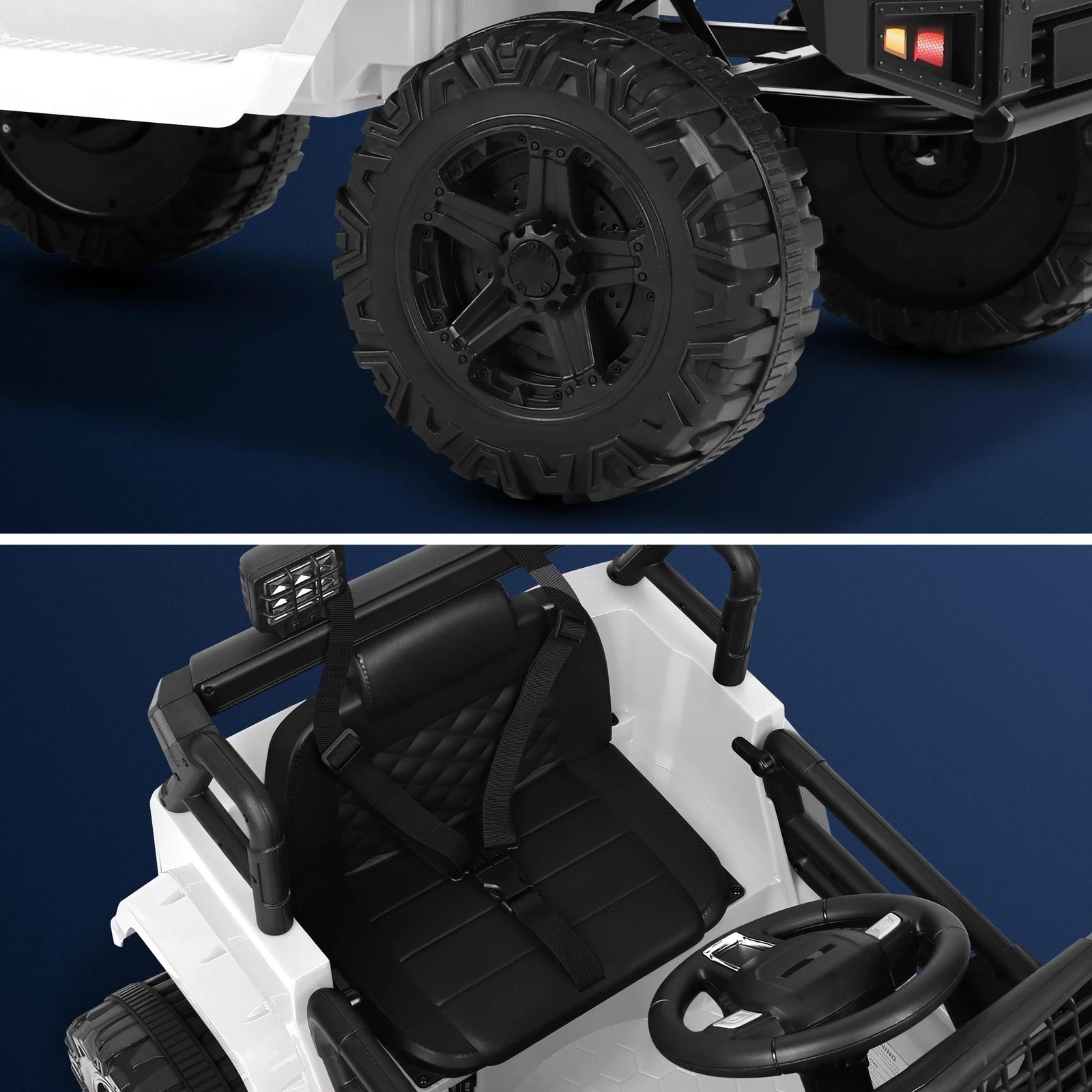 8 Alfordson Kids Ride On Car Toy Jeep Electric 12V 70W Motors R/C LED Lights - White, 8 of 10