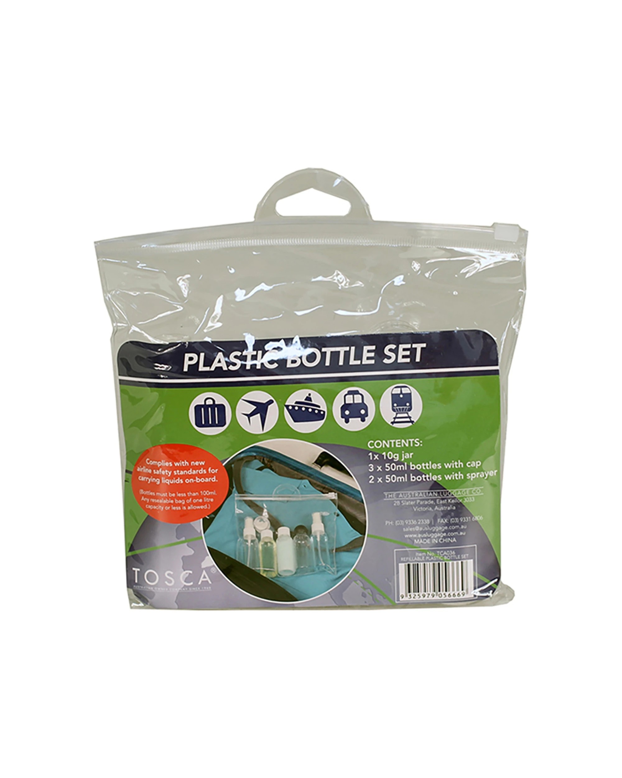 2 Tosca 2X 6Pc Travel Refillable Plastic Bottle Cosmetic Set - Clear, 2 of 2