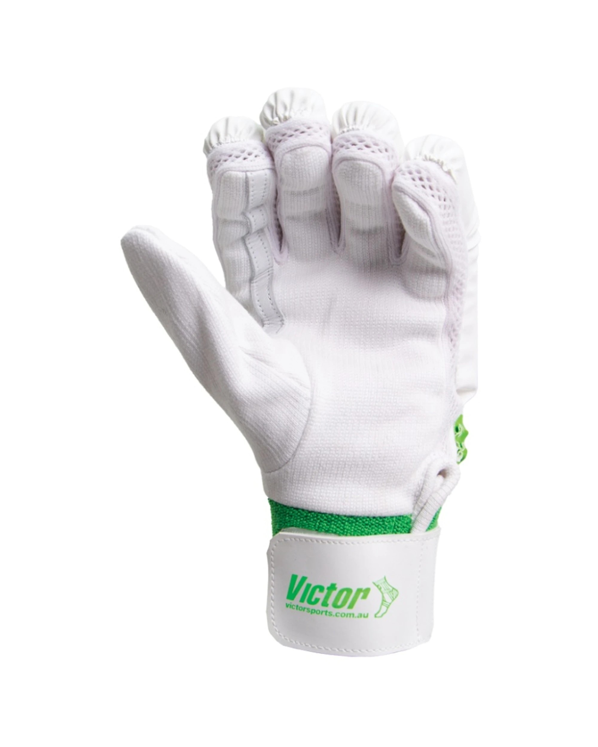 4 Victor Cricket Batting Gloves Academy PVC Foam Adult Left Hand - Green, 4 of 7