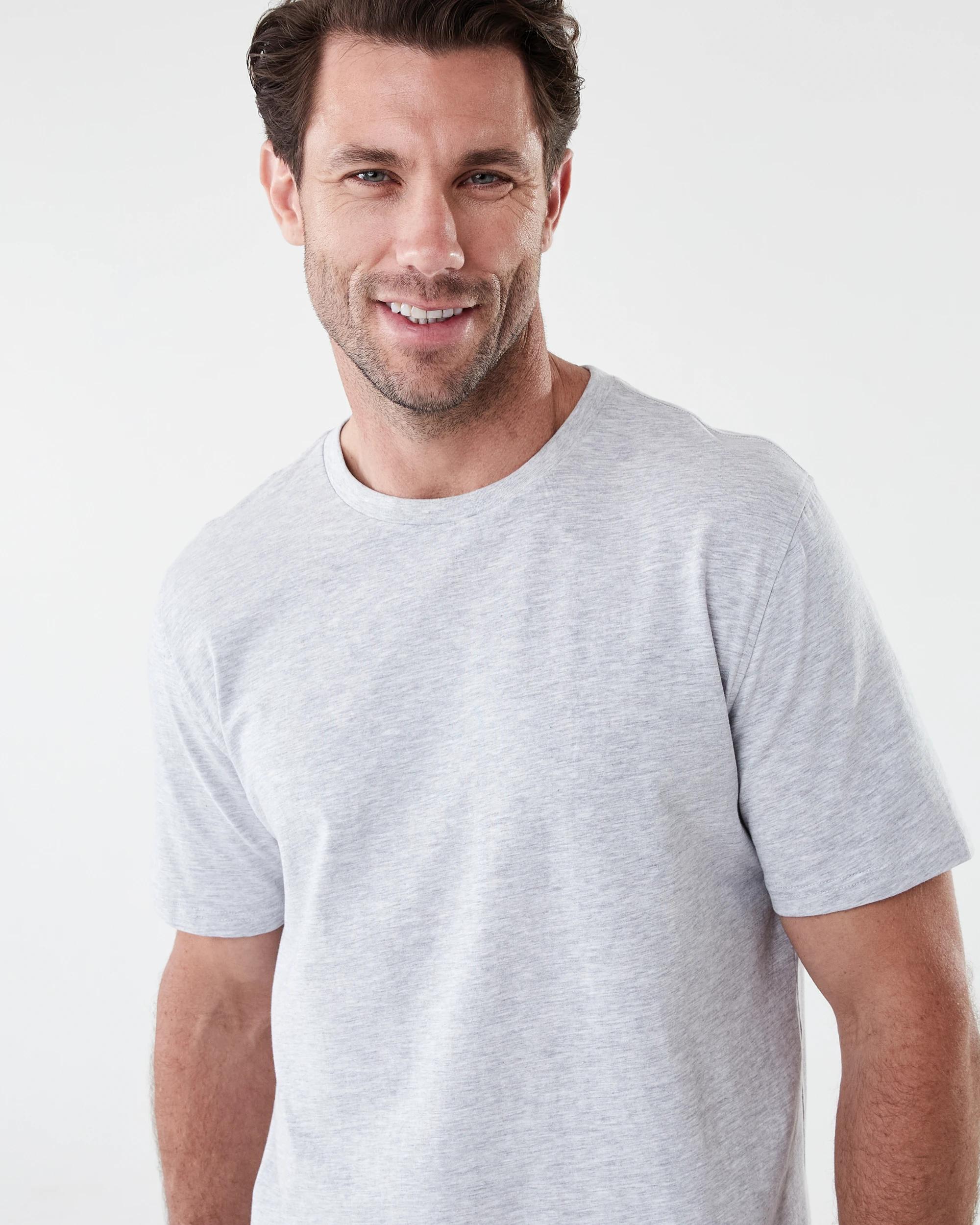 4 Cotton Elastane Sleep Top GREY MARLE, 4 of 6