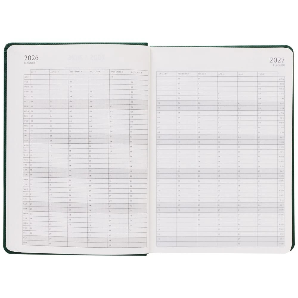 4 J.Burrows A5 Day to Page Textured FY26/27 Diary Green, 4 of 6