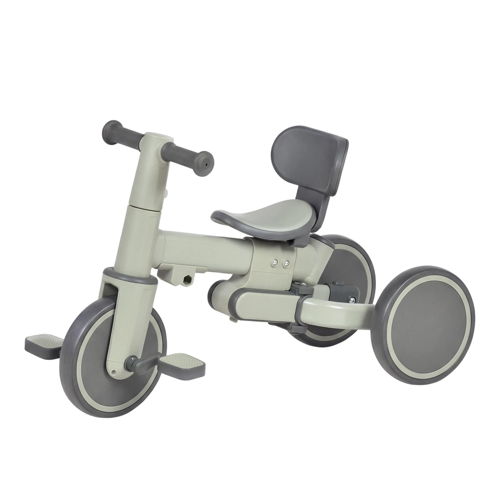 4 Advwin 5-in-1 Toddler Tricycle with Push Handle Foldable Kids Balance Bike for Boys and Girls - Green, 4 of 10