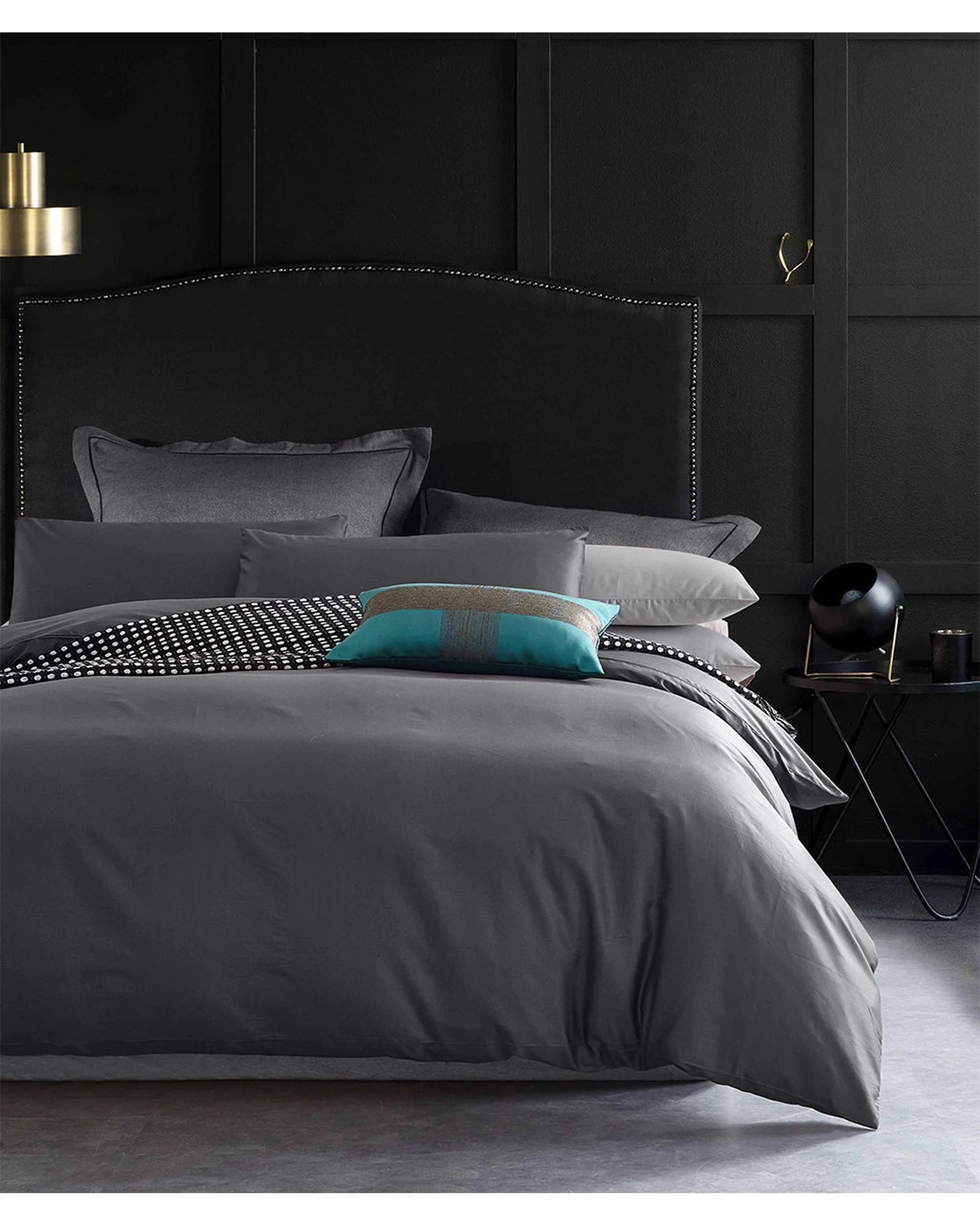 2 Cotton More 100% Cotton 650TC Quilt Cover Set King Steel - Grey, 2 of 7
