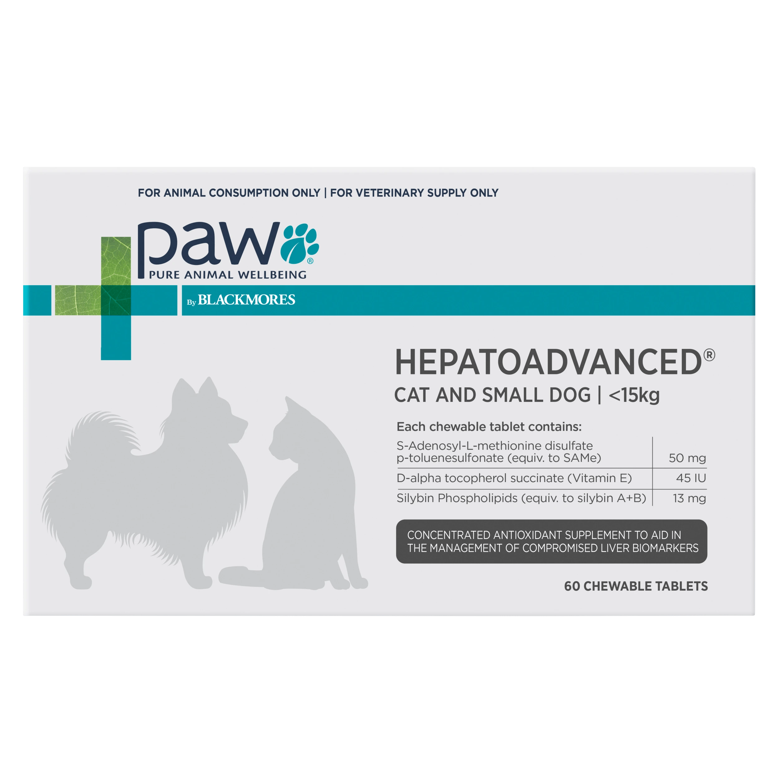 1 Paw Hepatoadvanced ® For Cats & Small Dogs (60 Tablets), 1 of 1