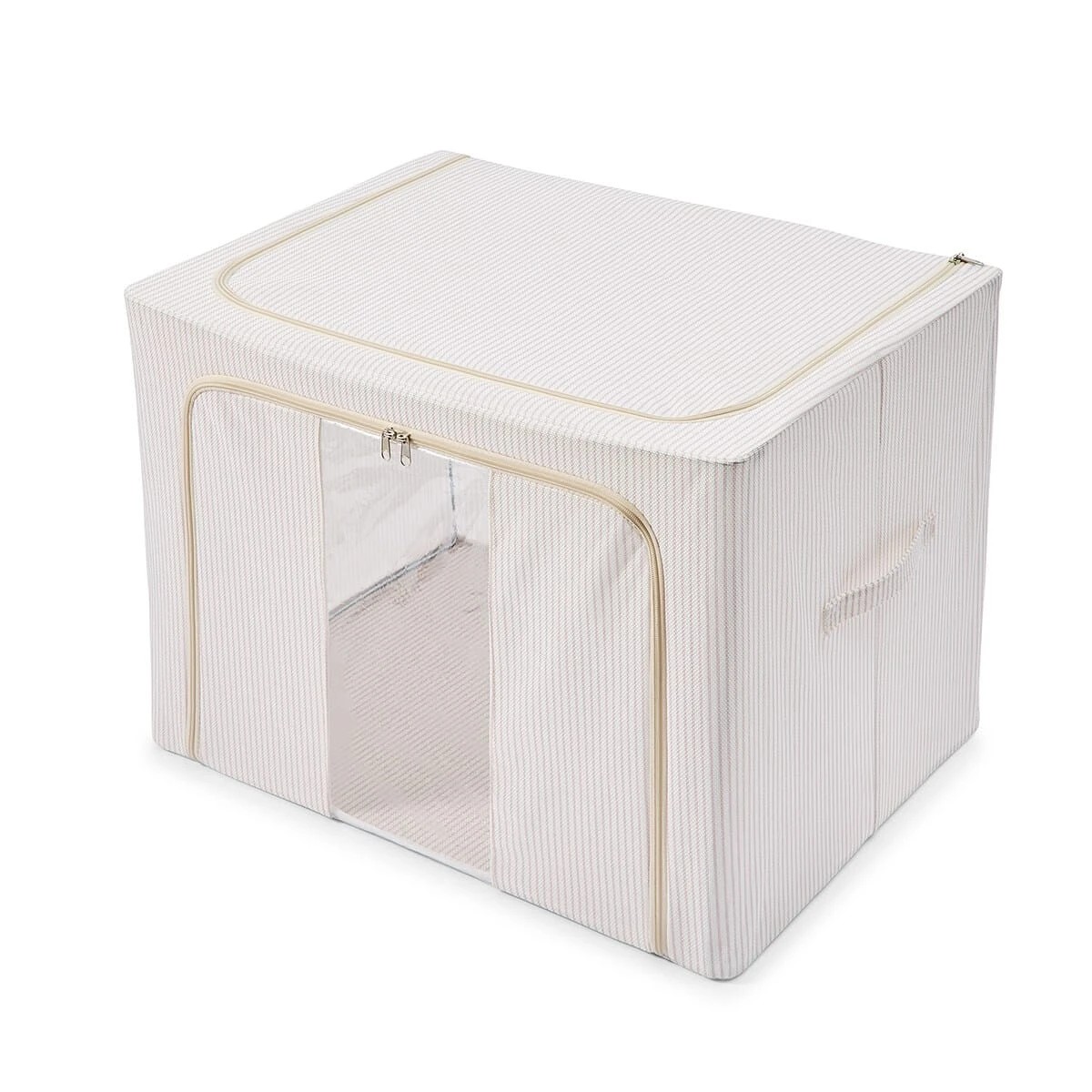 7 Linen Look Collapsible Box with Window - Extra Large, Stripe, 7 of 10