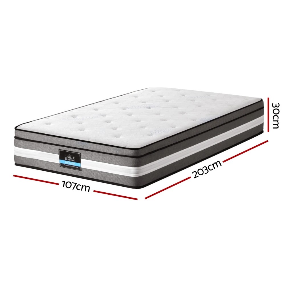 2 Giselle Bedding 30cm Seaqual Fabric Mattress Gel Foam Pocket Spring King Single Size - King Single Bed - Multi, 2 of 7
