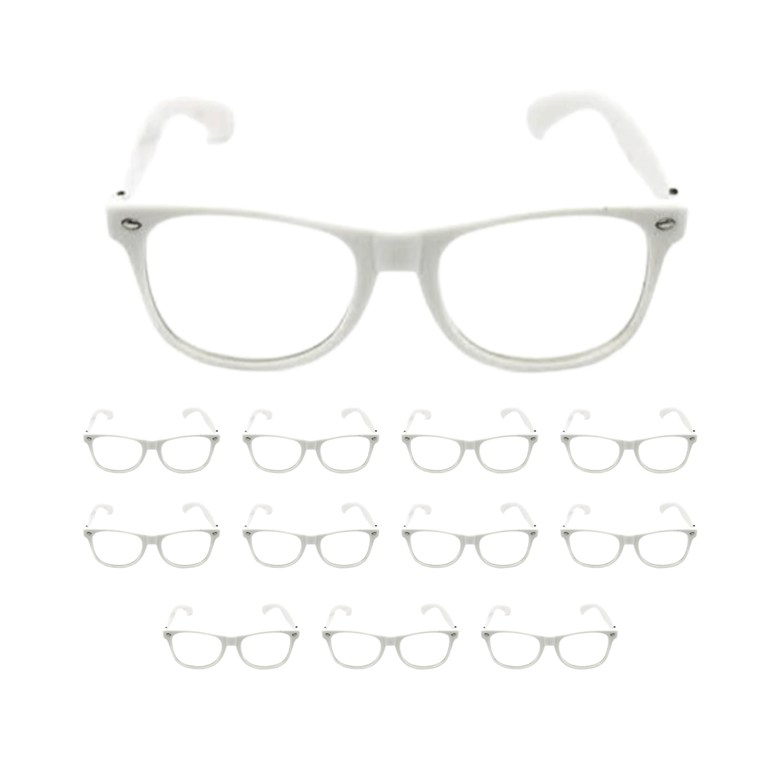 2 Br Costumes 12x Wayfarer Sunglasses Glasses Party Wedding Fun Costume Dress Up - White/clear, 2 of 2