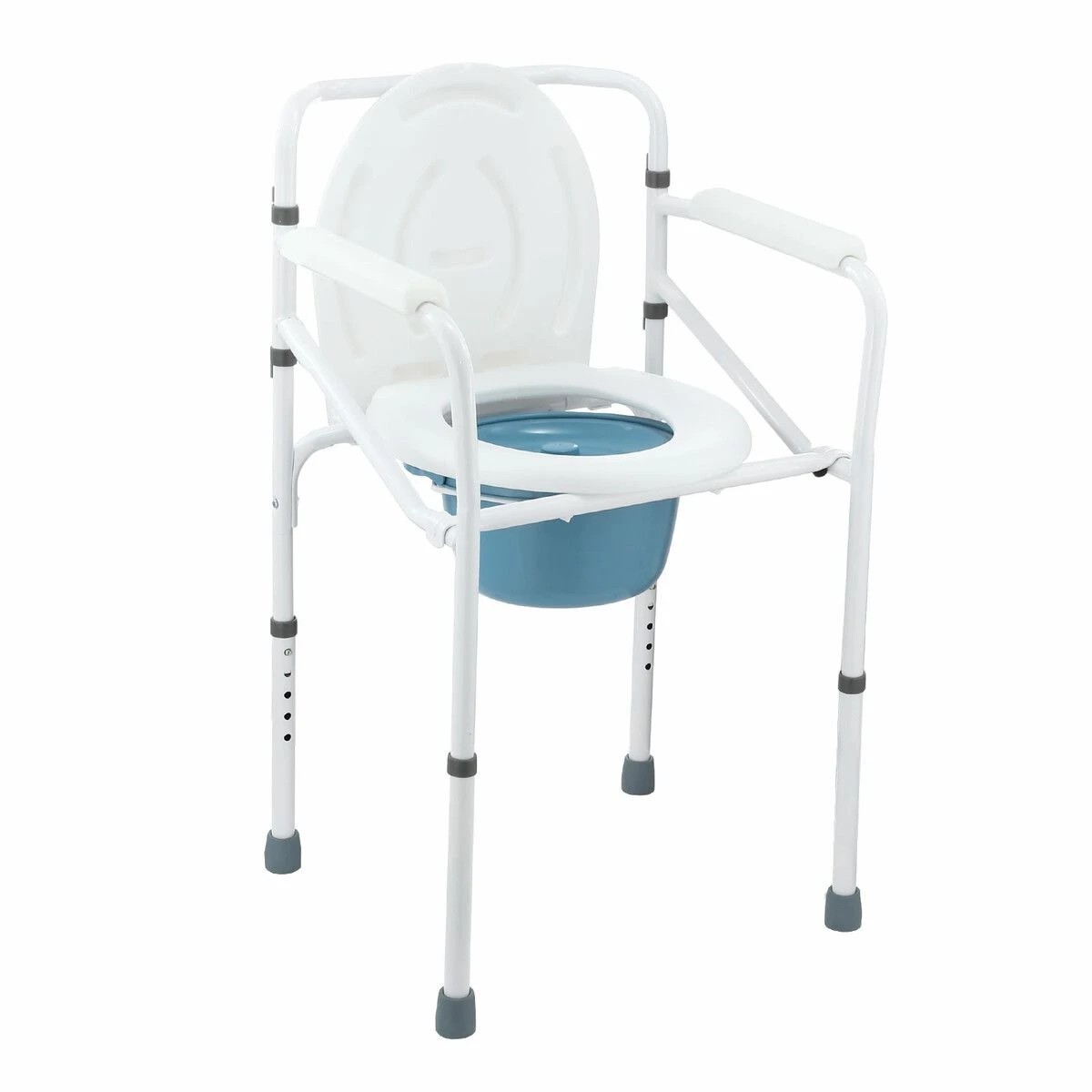 2 LUXSUITE Commode Shower Chair 3 In 1 Toilet Seat Wheelchair Bathroom Bedside Adjustable Seating Folding With Arms, 2 of 3