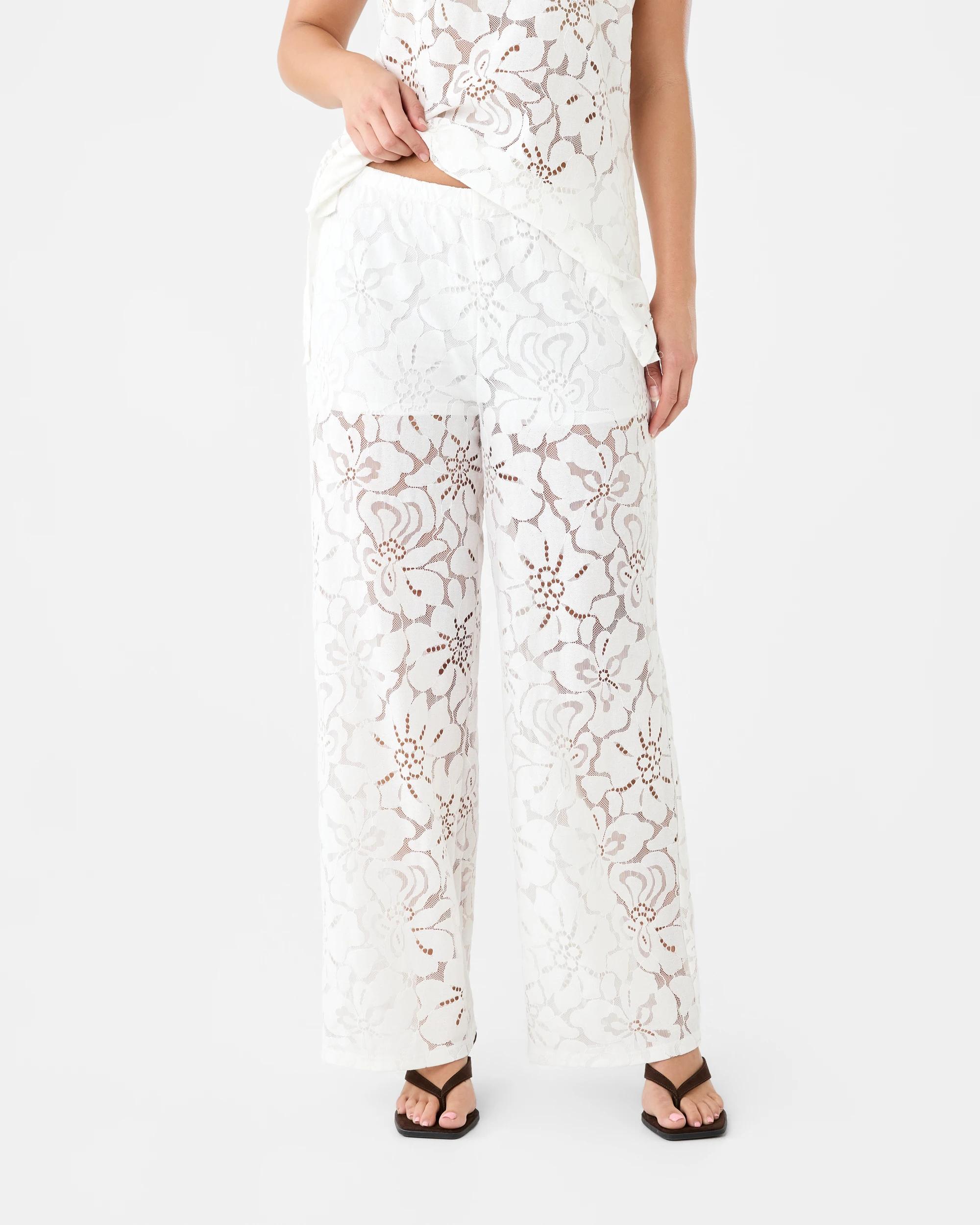 1 Lace Wide Leg Pants Cld White, 1 of 5